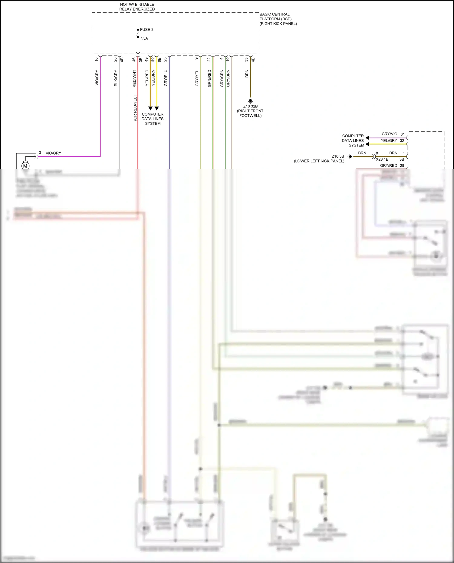 Wiring diagram tailgate button for BMW 5 series G60 (2023-2024) (3 of 3)