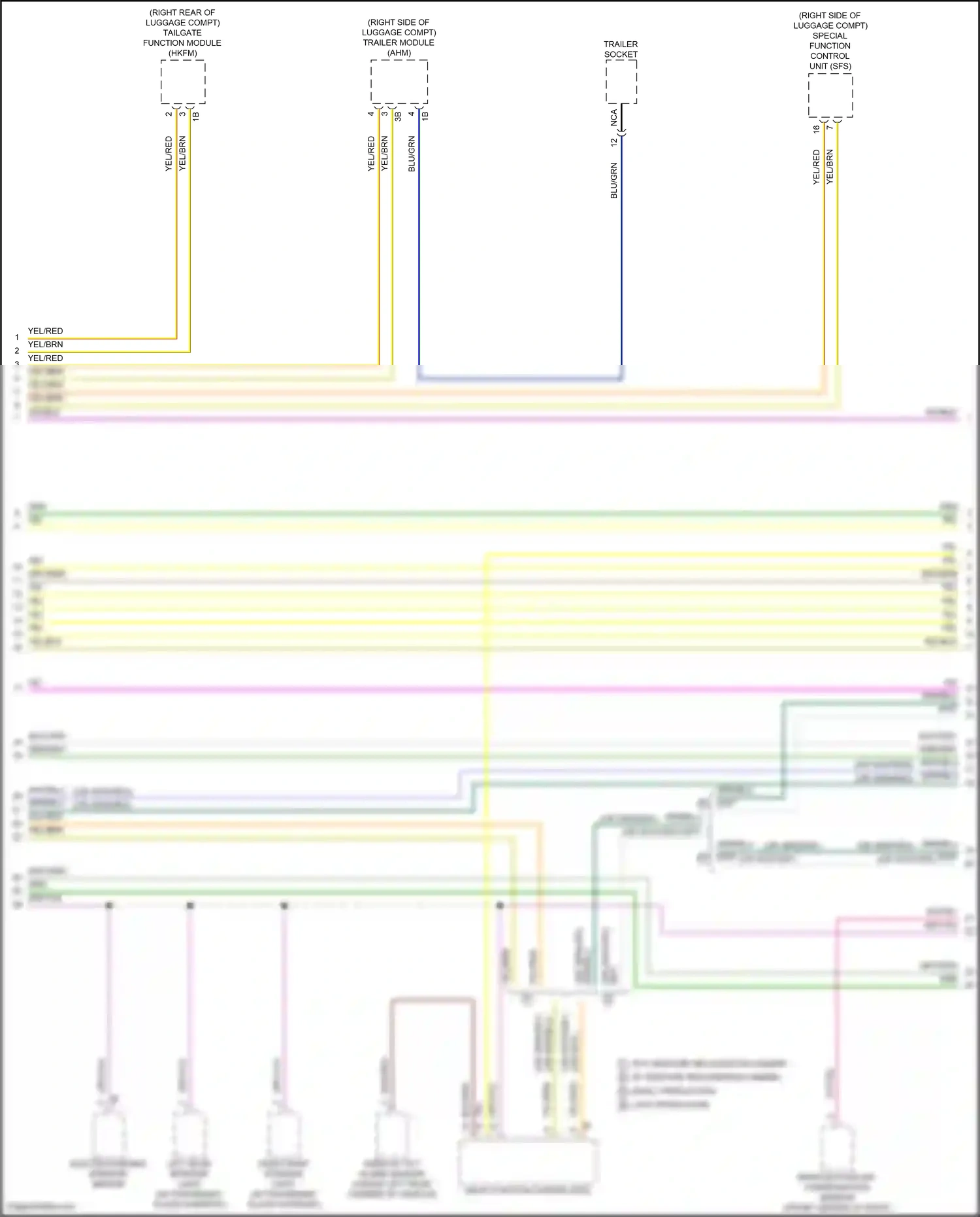 Wiring diagram trailer socket for BMW 5 series G60 (2023-2024) (2 of 3)