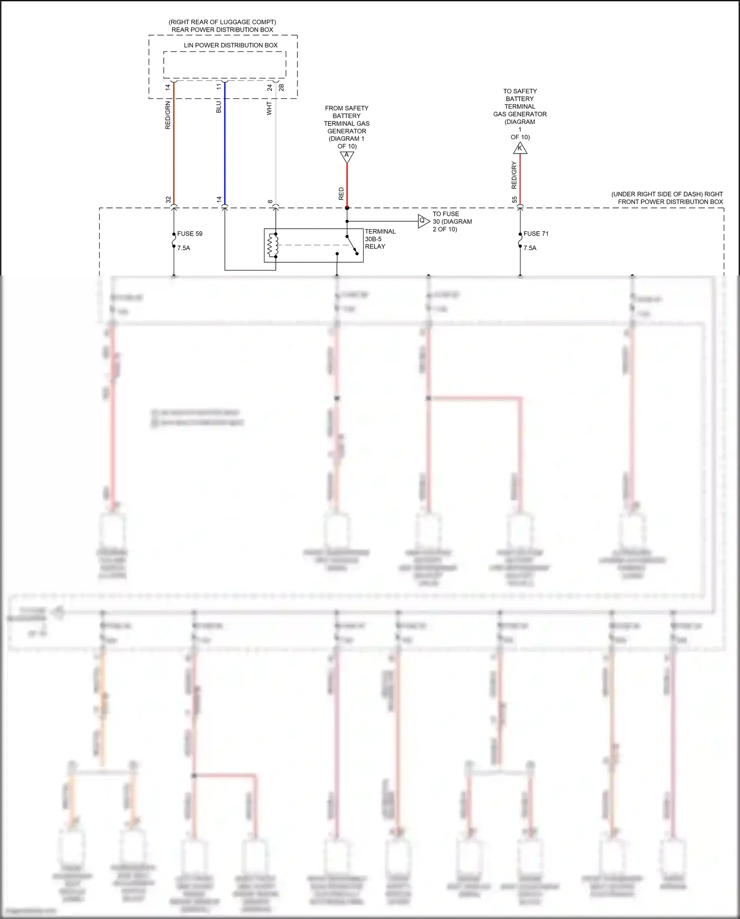 Wiring diagram w/ multi- function seat for BMW 5 series G60 (2023-2024) (10 of 11)