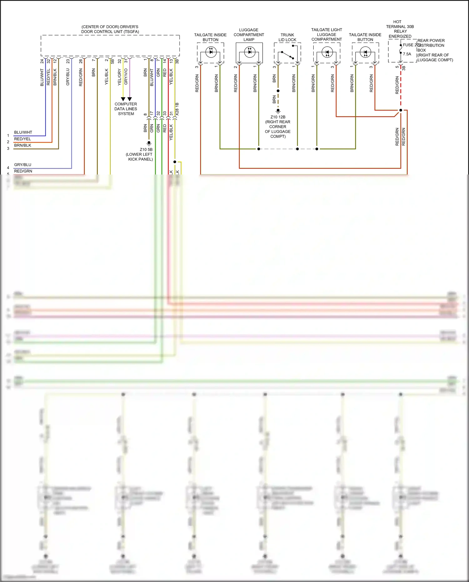 Wiring diagram w/ multi- function seat for BMW 5 series G60 (2023-2024) (1 of 11)