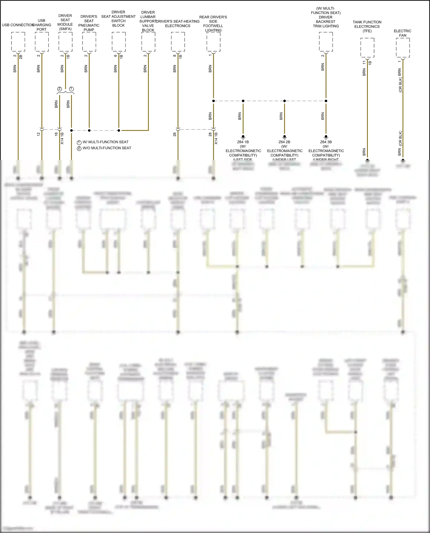 Wiring diagram w/o multi- function seat for BMW 5 series G60 (2023-2024) (3 of 5)