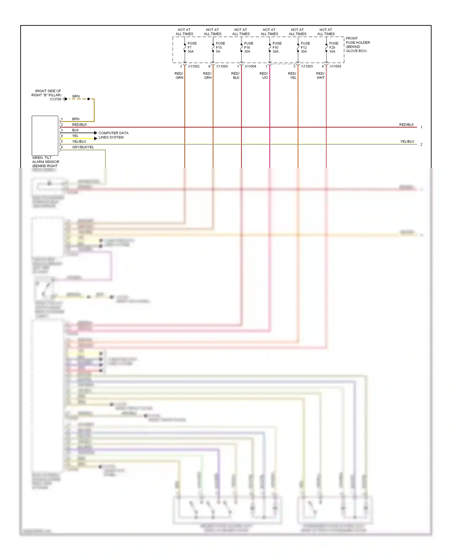 Wiring diagram blu/yel for BMW 6 series E63/E64 facelift (2007-2010) (5 of 24)