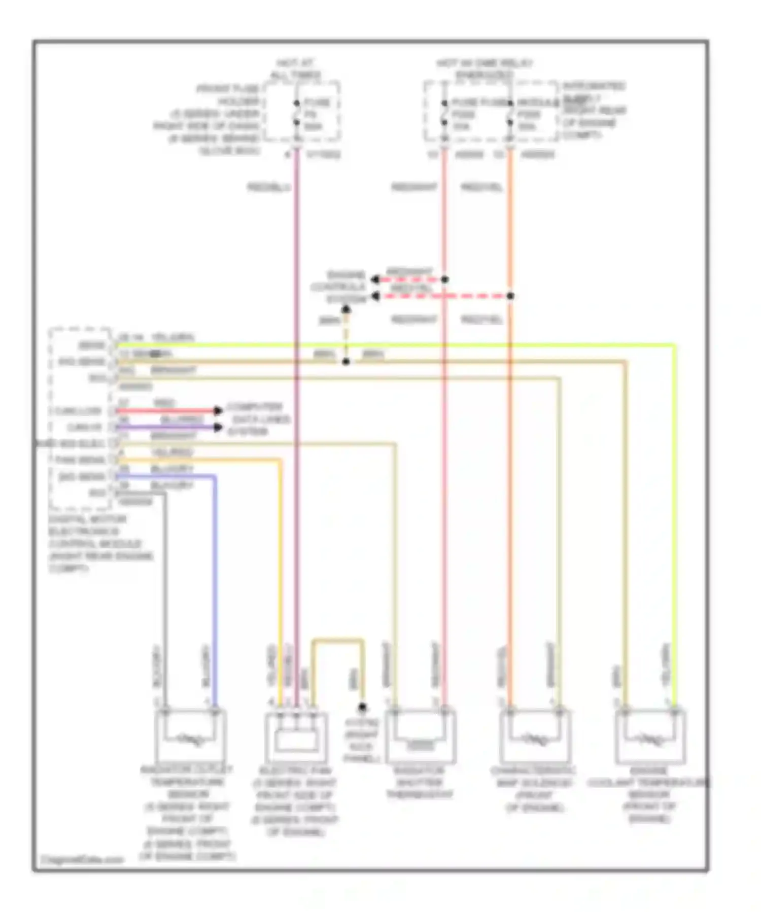 Wiring diagram engine controls system for BMW 6 series E63/E64 facelift (2007-2010) (2 of 3)