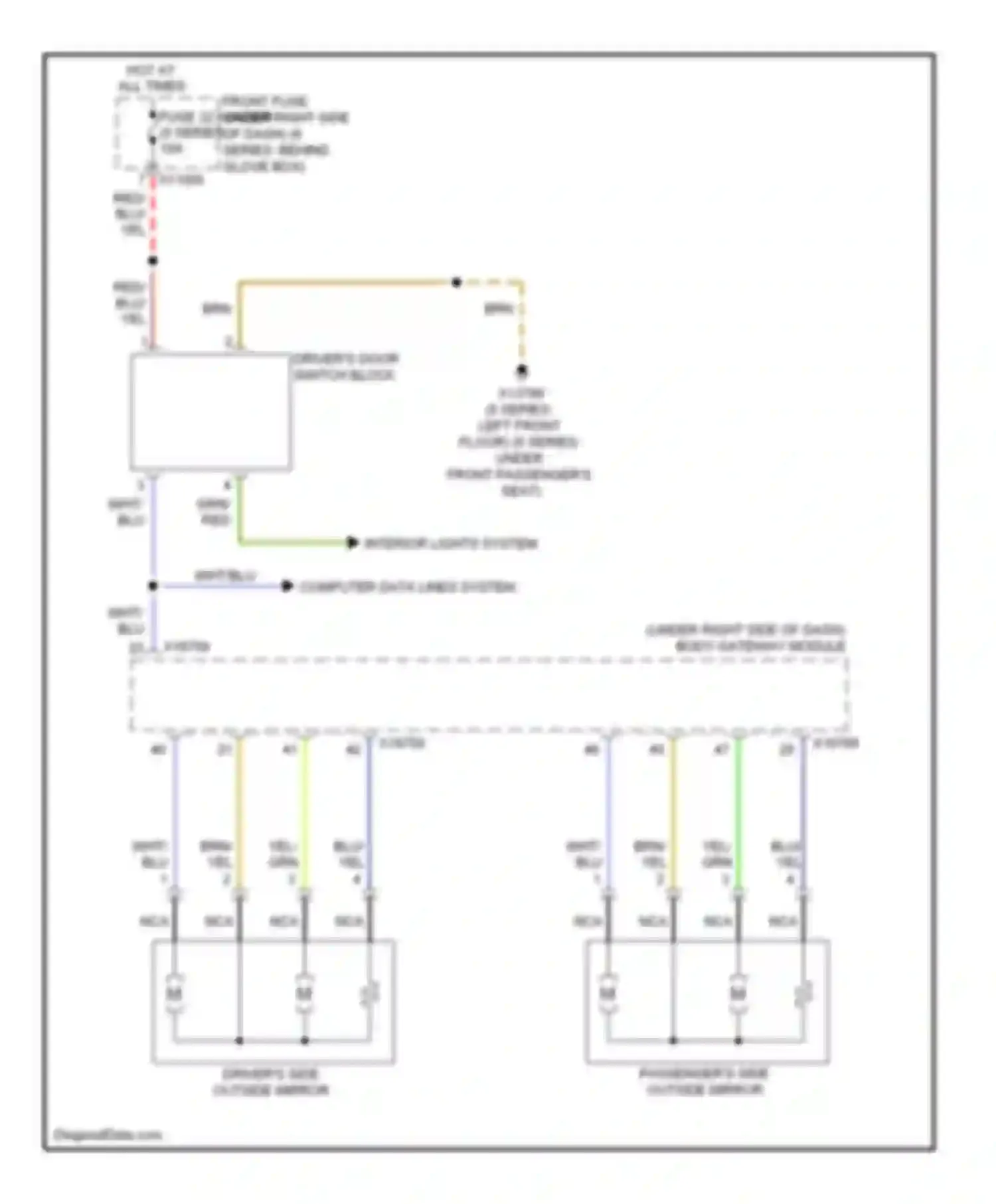 Wiring diagram front fuse for BMW 6 series E63/E64 facelift (2007-2010) (1 of 2)