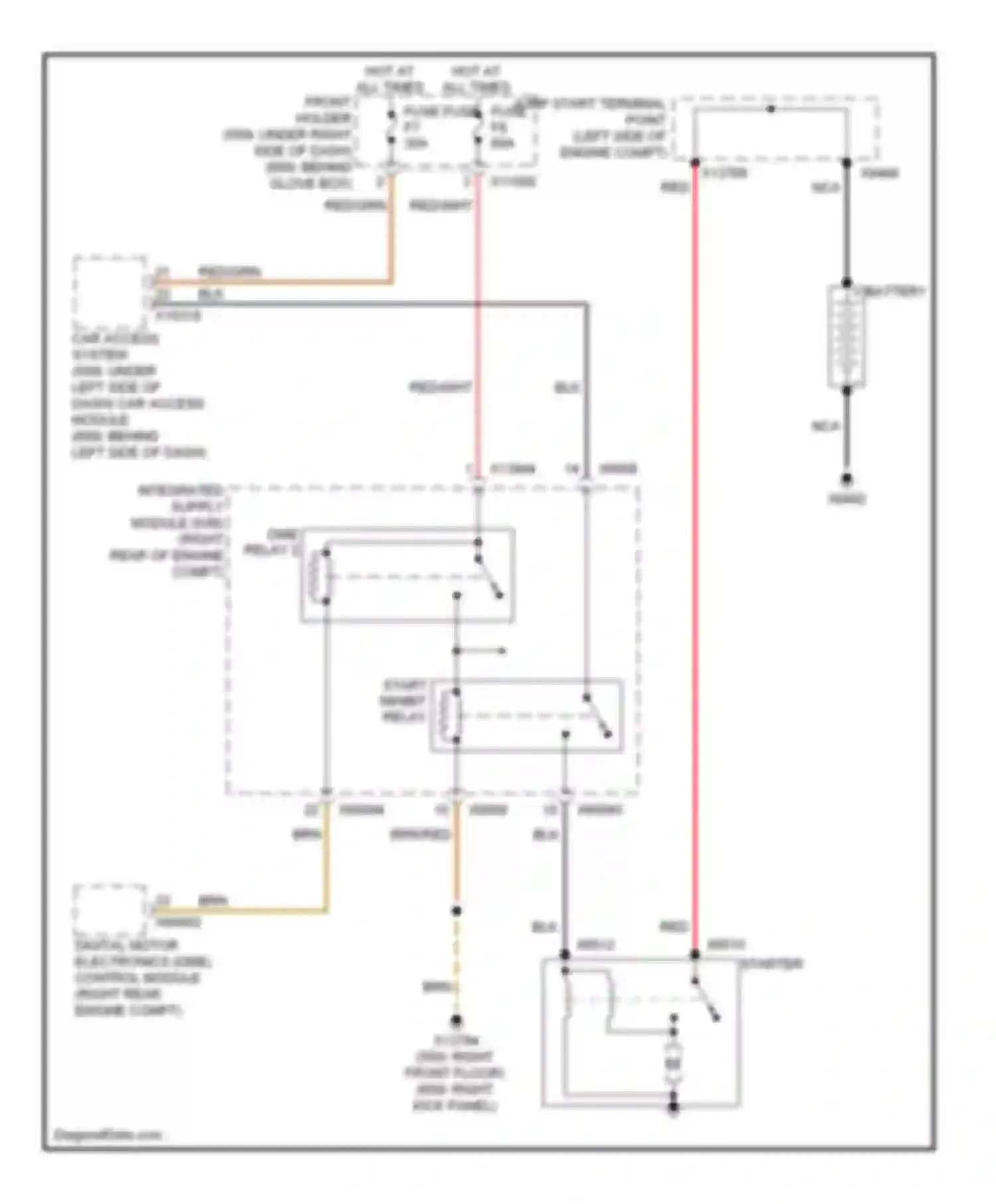 Wiring diagram left side of dash) car access module for BMW 6 series E63/E64 facelift (2007-2010)