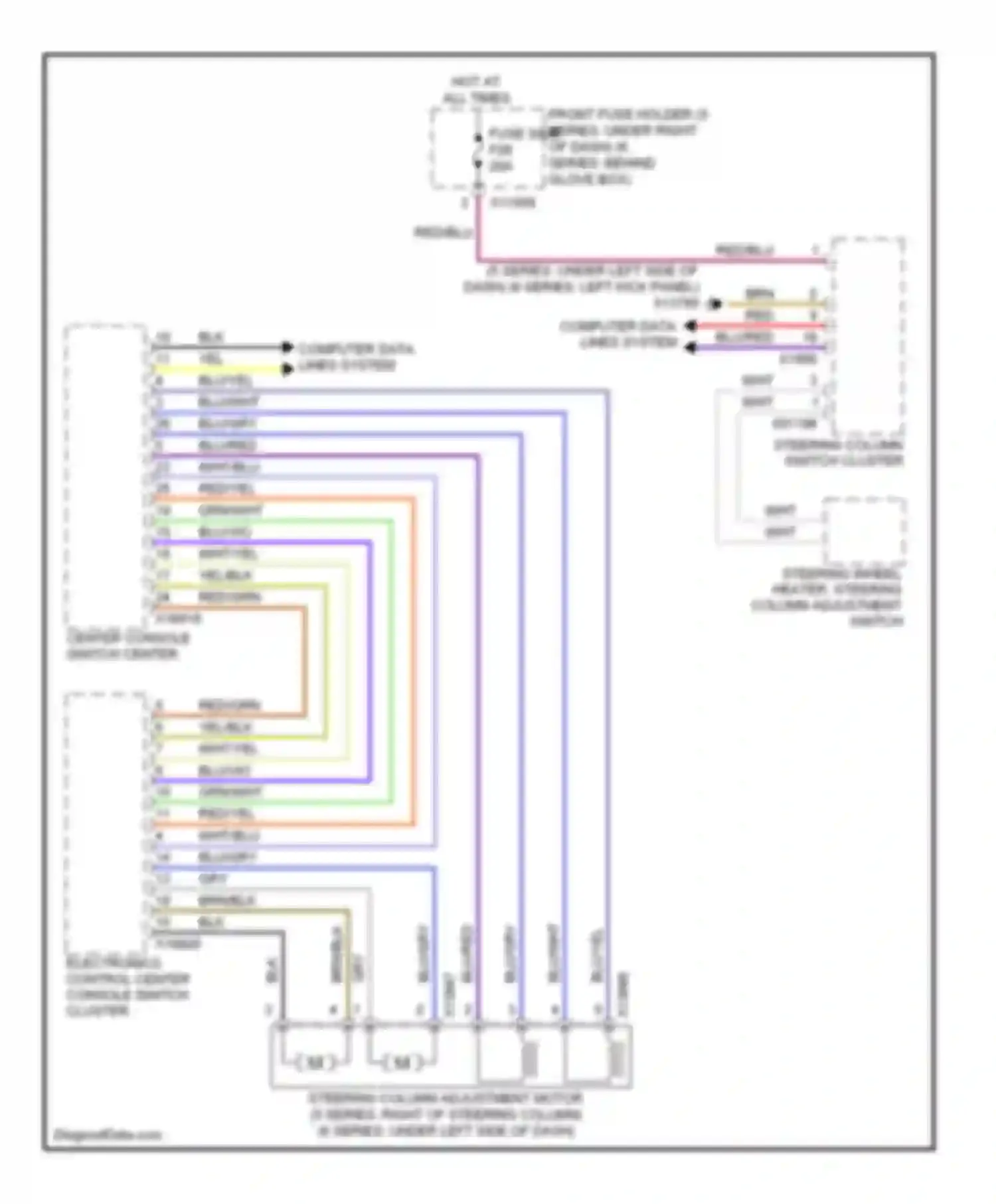Wiring diagram steering column switch cluster for BMW 6 series E63/E64 facelift (2007-2010) (10 of 15)