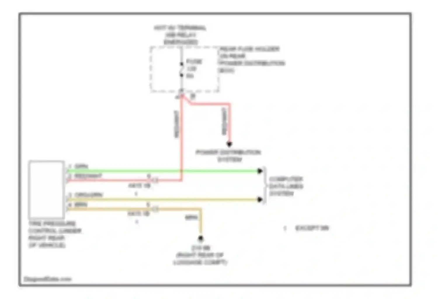 6 series BMW F06/F13/F12 (2011-2015): Warning systems circuit