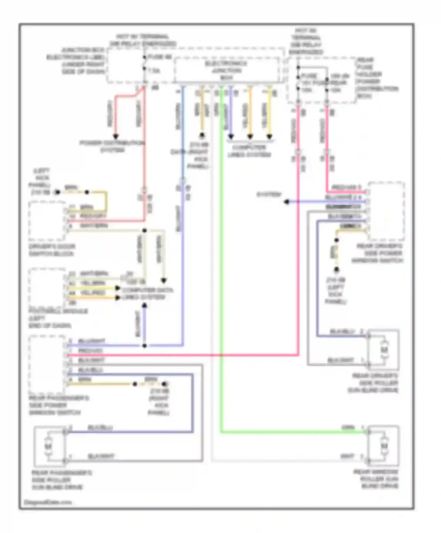 Wiring diagram 1 5 3 2 4 computer data lines system for BMW 6 series F06/F13/F12 (2011-2015)