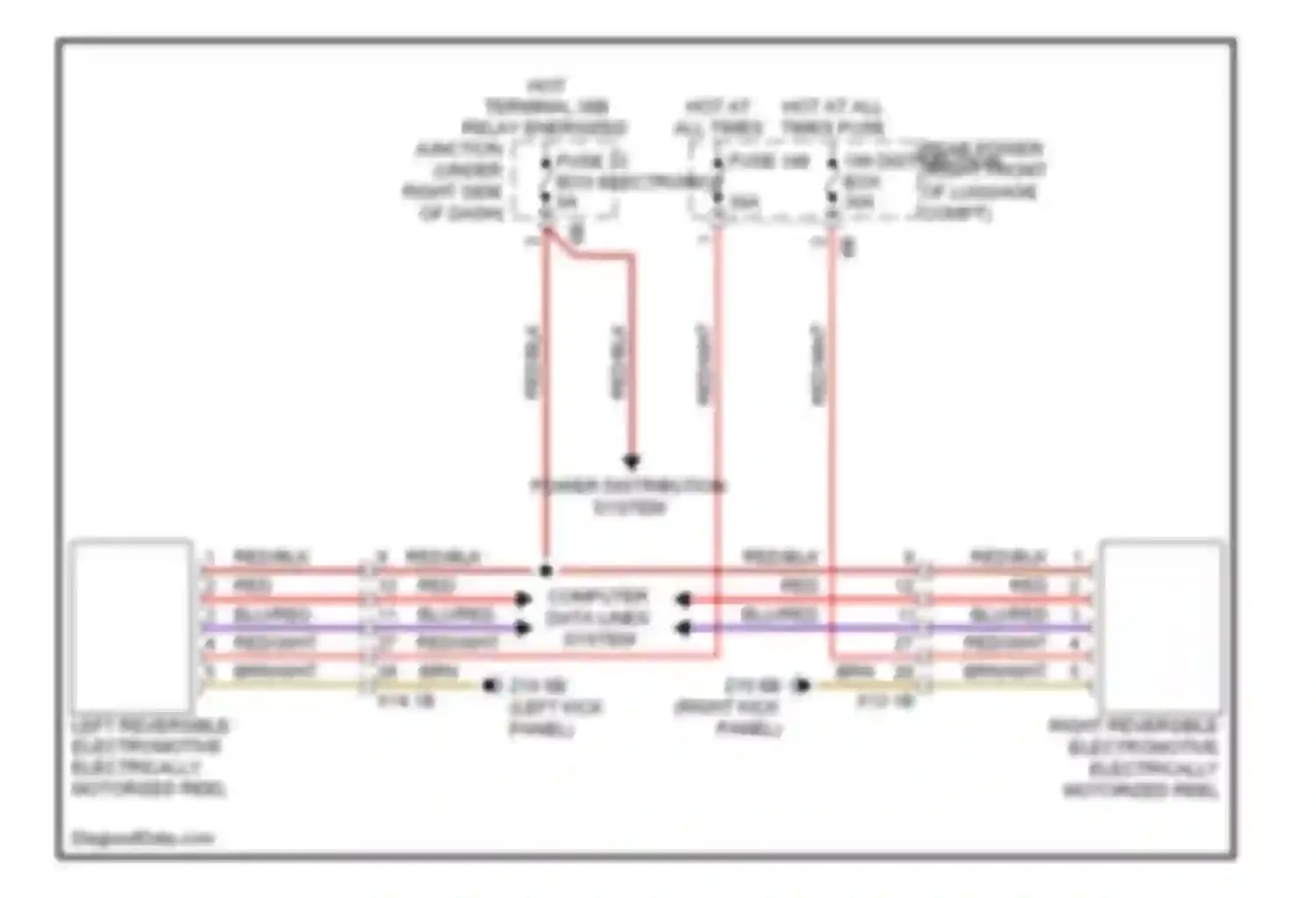 Wiring diagram hot at all times fuse 198 for BMW 6 series F06/F13/F12 (2011-2015)