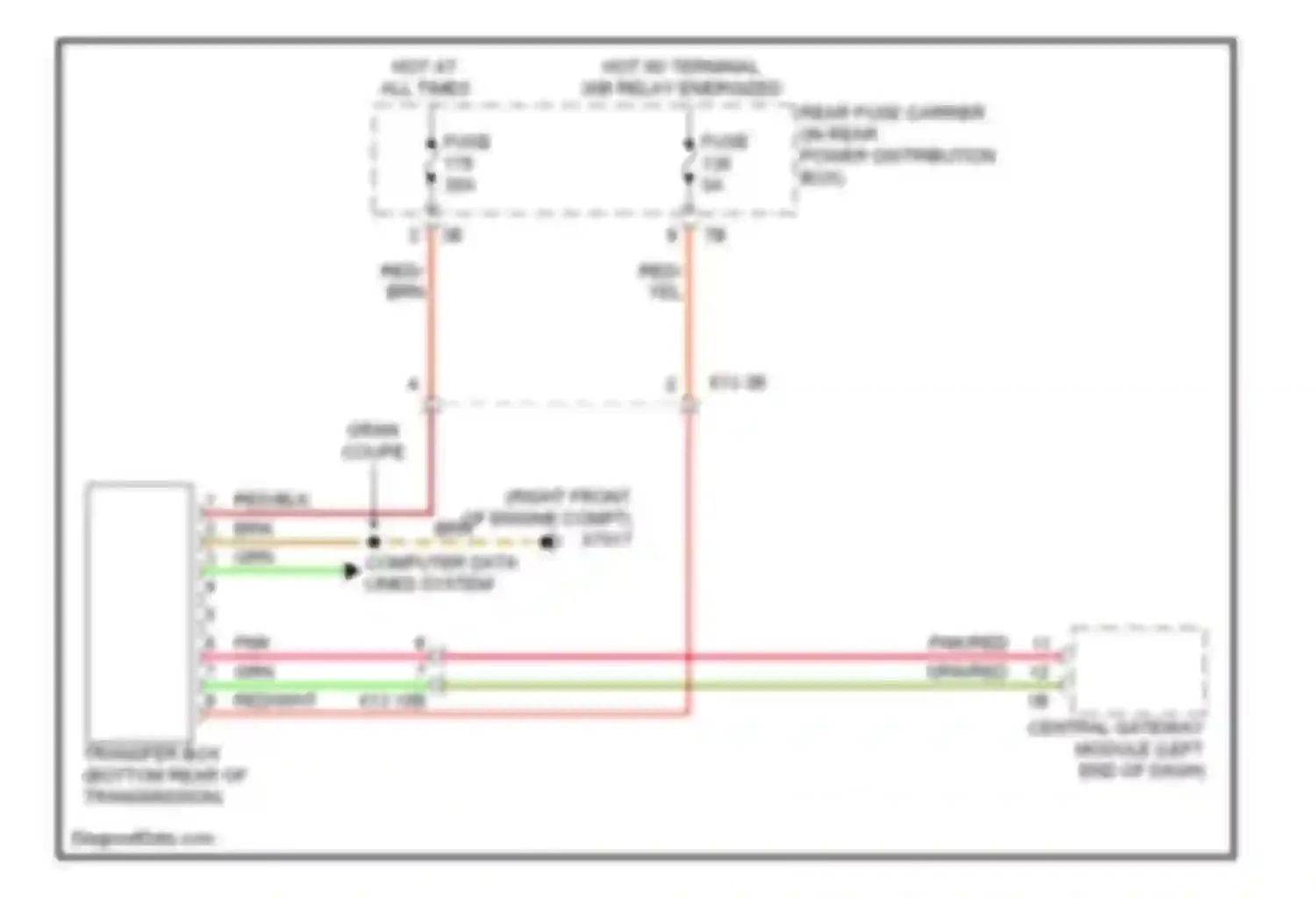 Wiring diagram pnk/red for BMW 6 series F06/F13/F12 (2011-2015) (2 of 5)