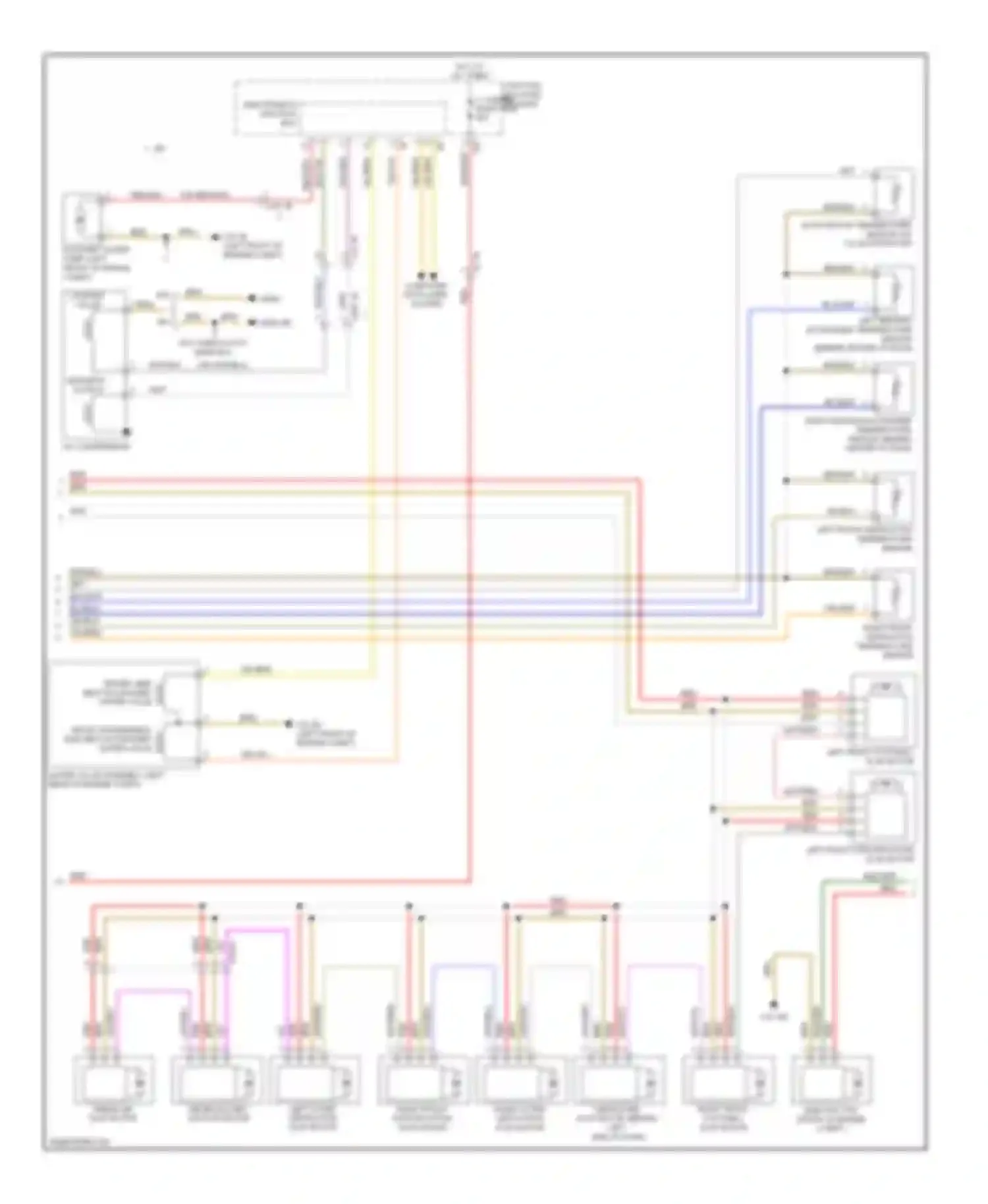 Wiring diagram right front stratification flap motor for BMW 6 series F06/F13/F12 (2011-2015) (1 of 3)