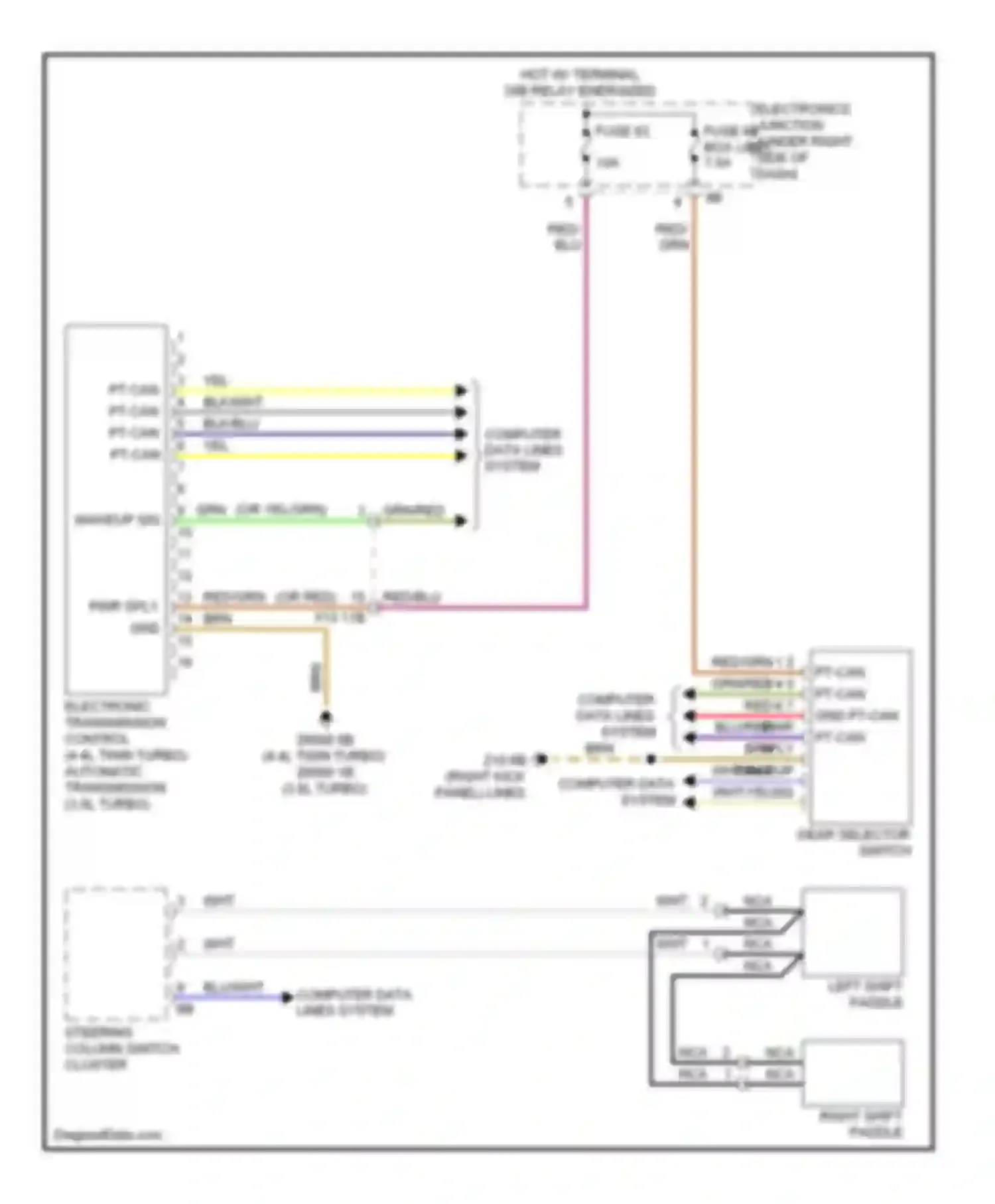 Wiring diagram left shift paddle for BMW 6 series Gran Coupe F06 (2011-2015) (1 of 1)