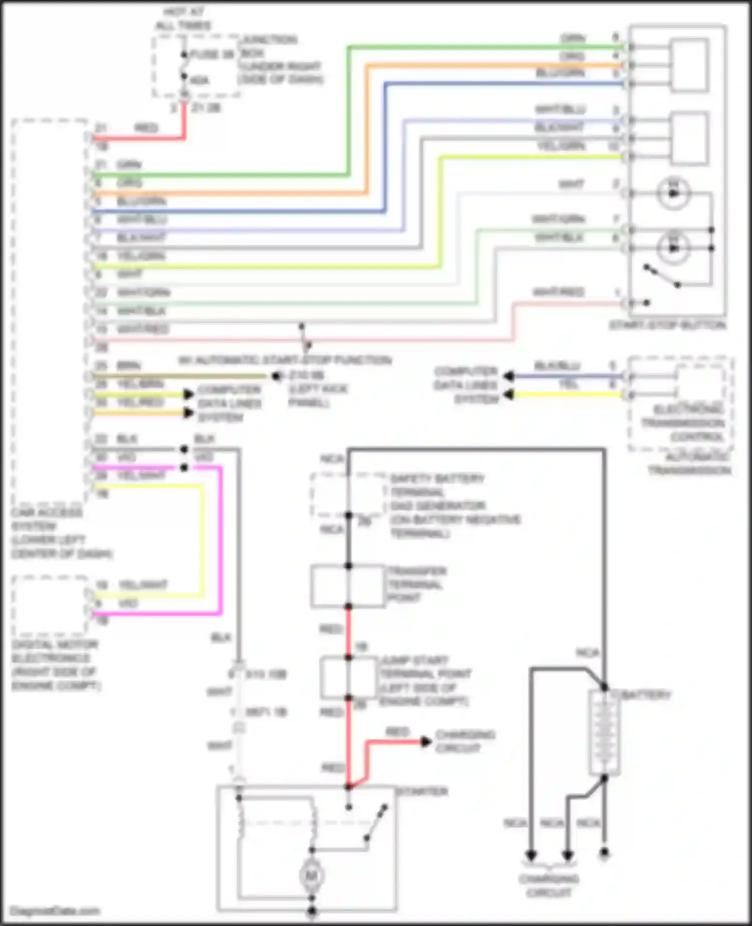 Wiring diagram w/ automatic start-stop function for BMW 6 series Gran Coupe F06 facelift (2015-2017) (1 of 1)