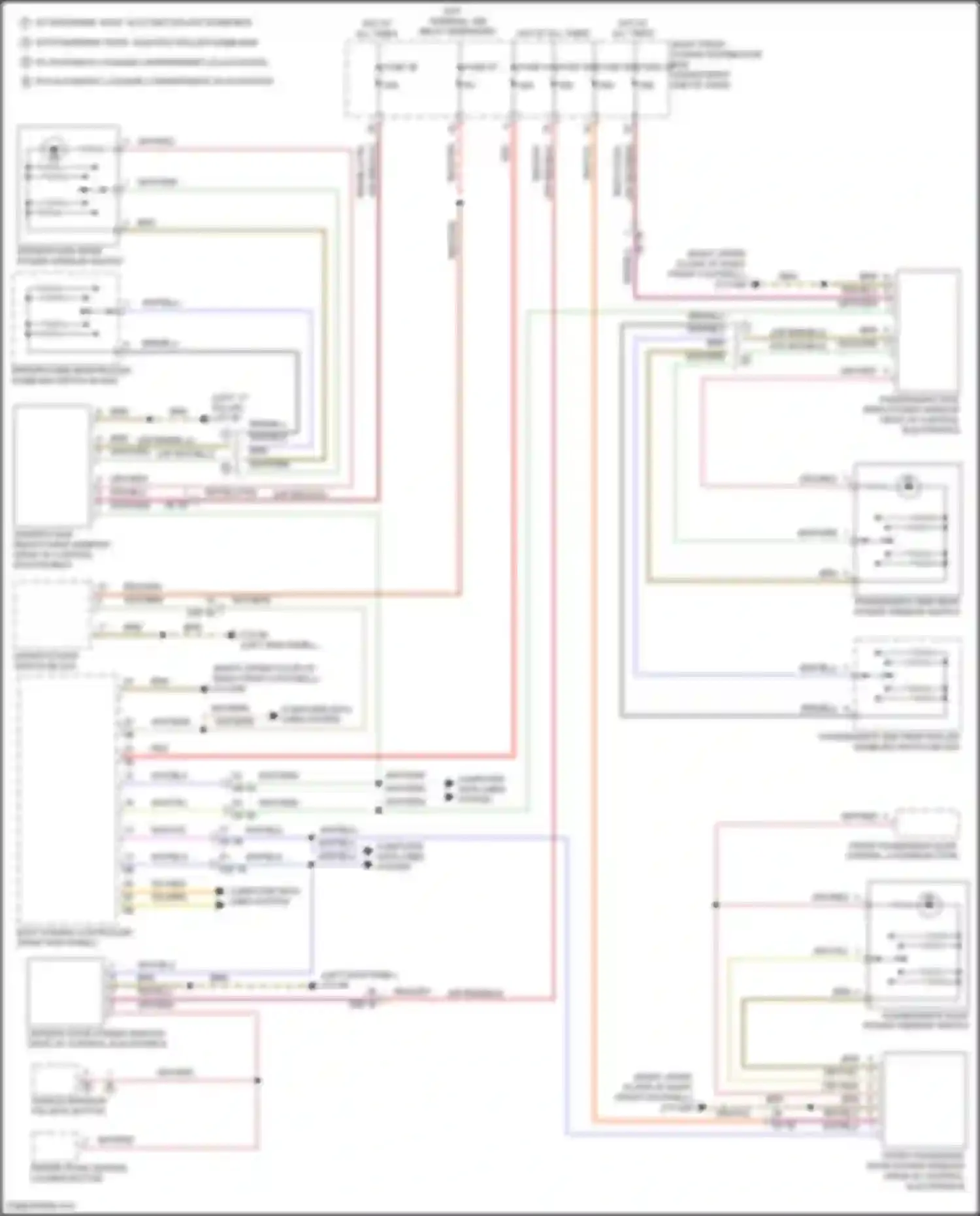 Wiring diagram driver's side rear power window drive w/ control electronics for BMW 6 series GT G32 (2017-2020) (4 of 4)