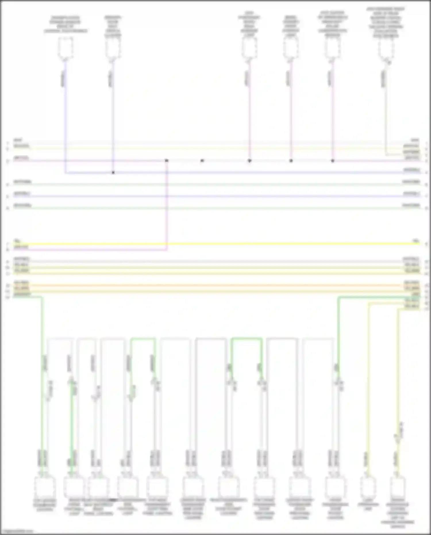 Wiring diagram front passenger seat backrest rear panel lighting for BMW 6 series GT G32 (2017-2020) (2 of 2)