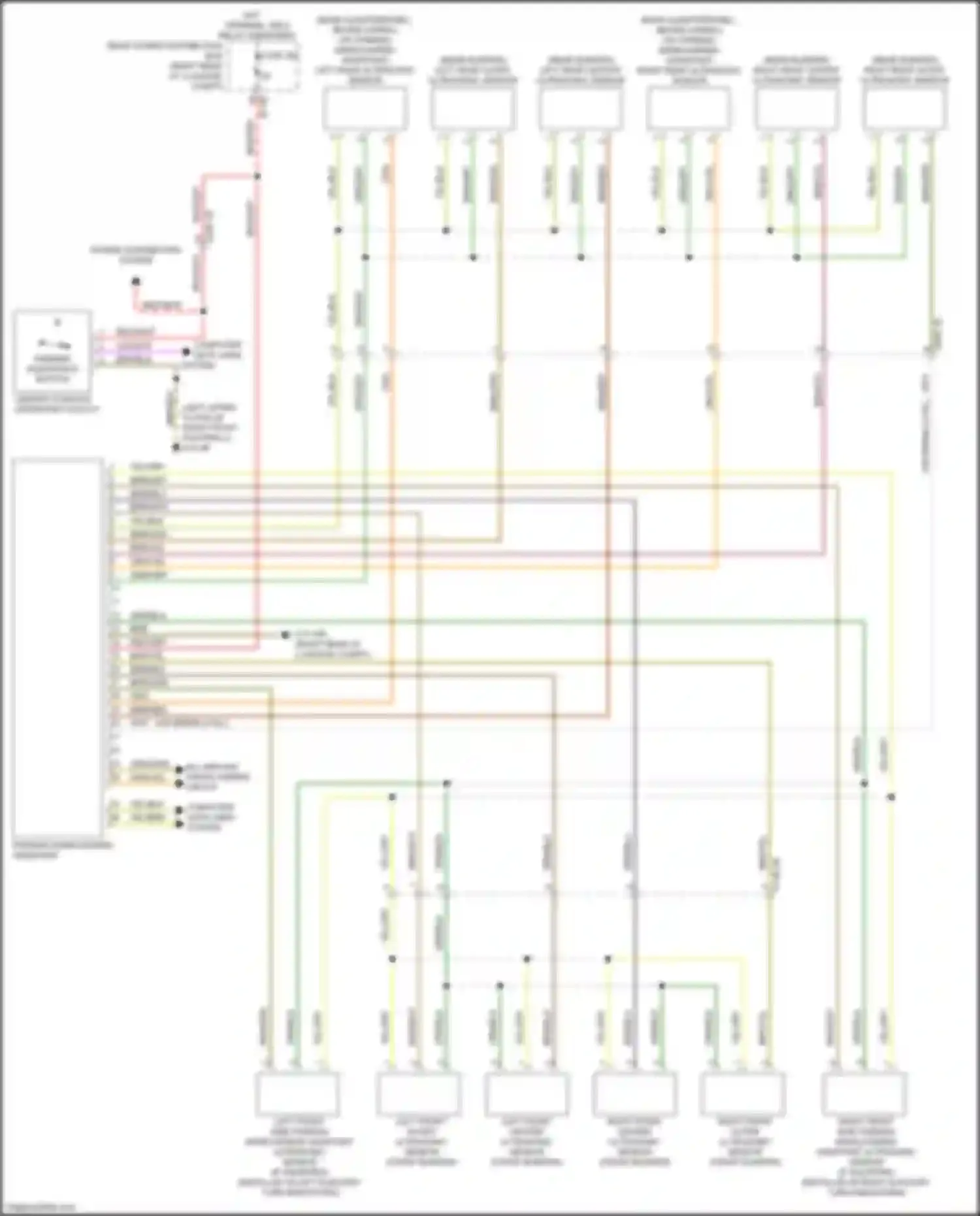 Wiring diagram left front side parking maneuvering assistant ultrasonic sensor for BMW 6 series GT G32 (2017-2020) (1 of 1)