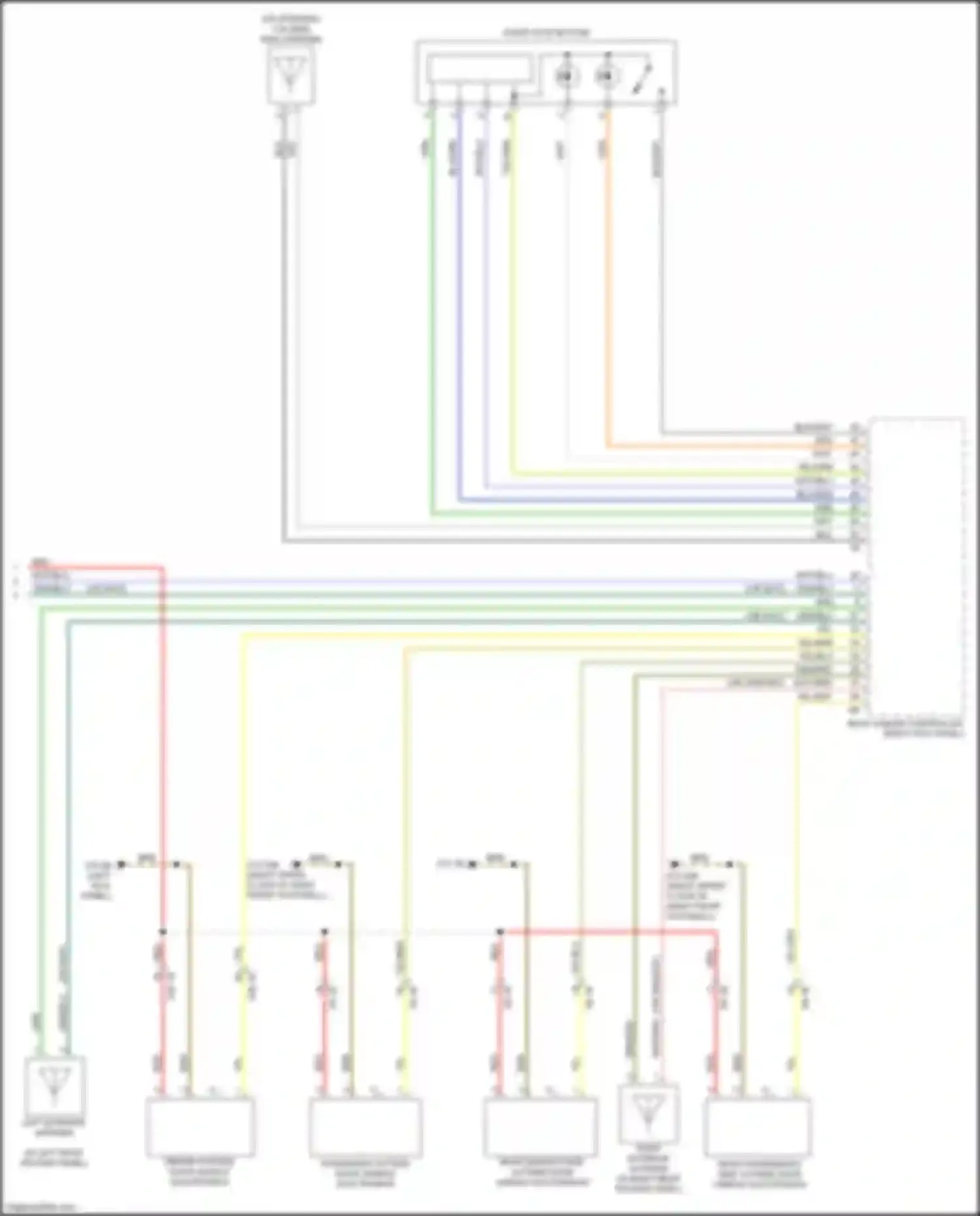 Wiring diagram rear passenger's side outside door handle electronics for BMW 6 series GT G32 (2017-2020) (1 of 2)