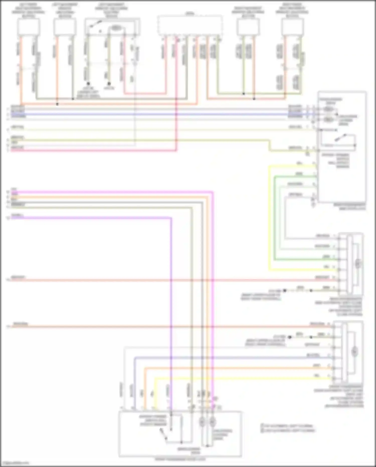 Wiring diagram w/ automatic soft closing w/o automatic soft closing for BMW 6 series GT G32 (2017-2020) (1 of 2)