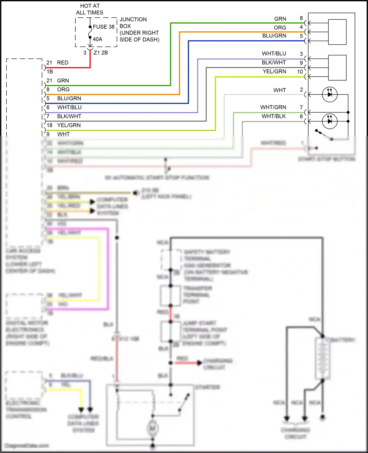 Wiring diagram computer data lines system for BMW 6 series F06/F13/F12 facelift (2015-2018) (39 of 84)
