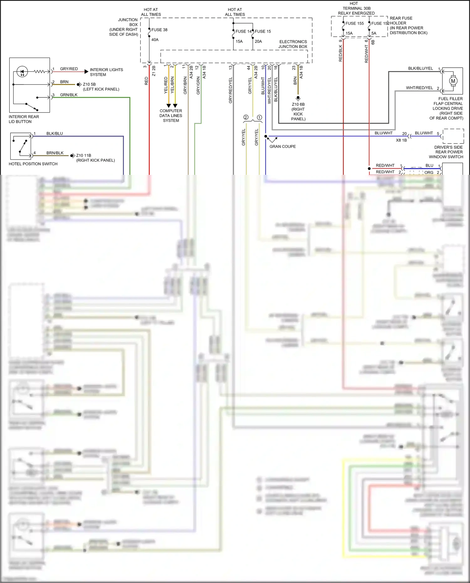 Wiring diagram computer data lines system for BMW 6 series F06/F13/F12 facelift (2015-2018) (20 of 84)