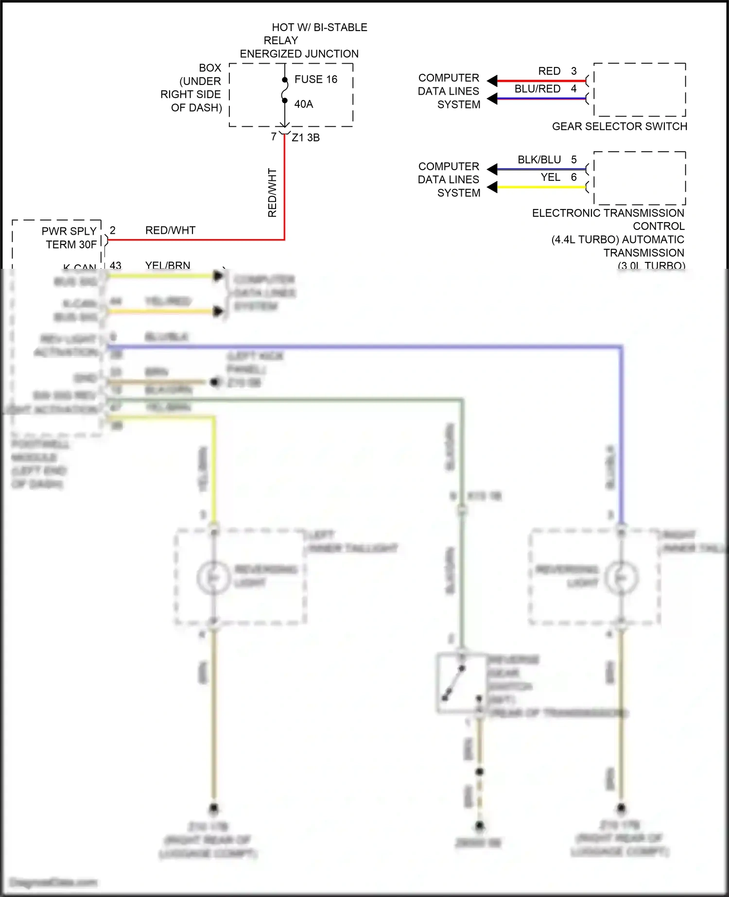 Wiring diagram computer data lines system for BMW 6 series F06/F13/F12 facelift (2015-2018) (54 of 84)