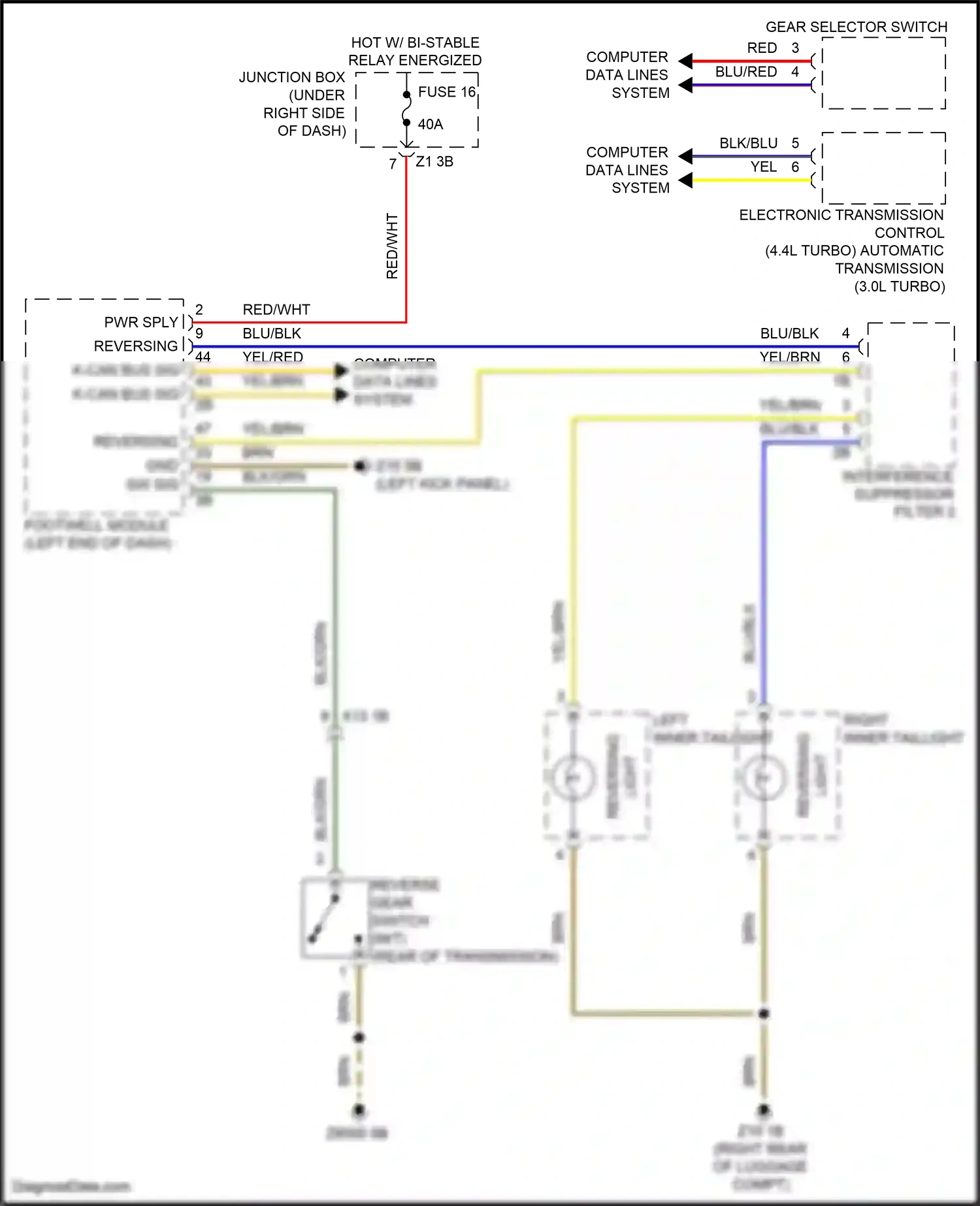 Wiring diagram computer data lines system for BMW 6 series F06/F13/F12 facelift (2015-2018) (42 of 84)