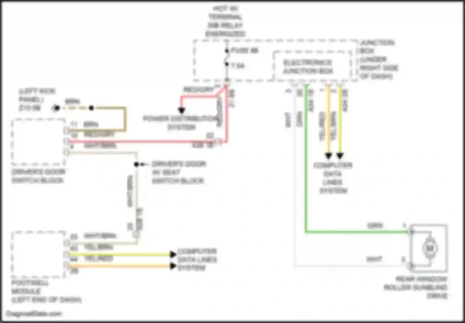 Wiring diagram driver's door w/ seat switch block for BMW 6 series F06/F13/F12 facelift (2015-2018) (1 of 1)