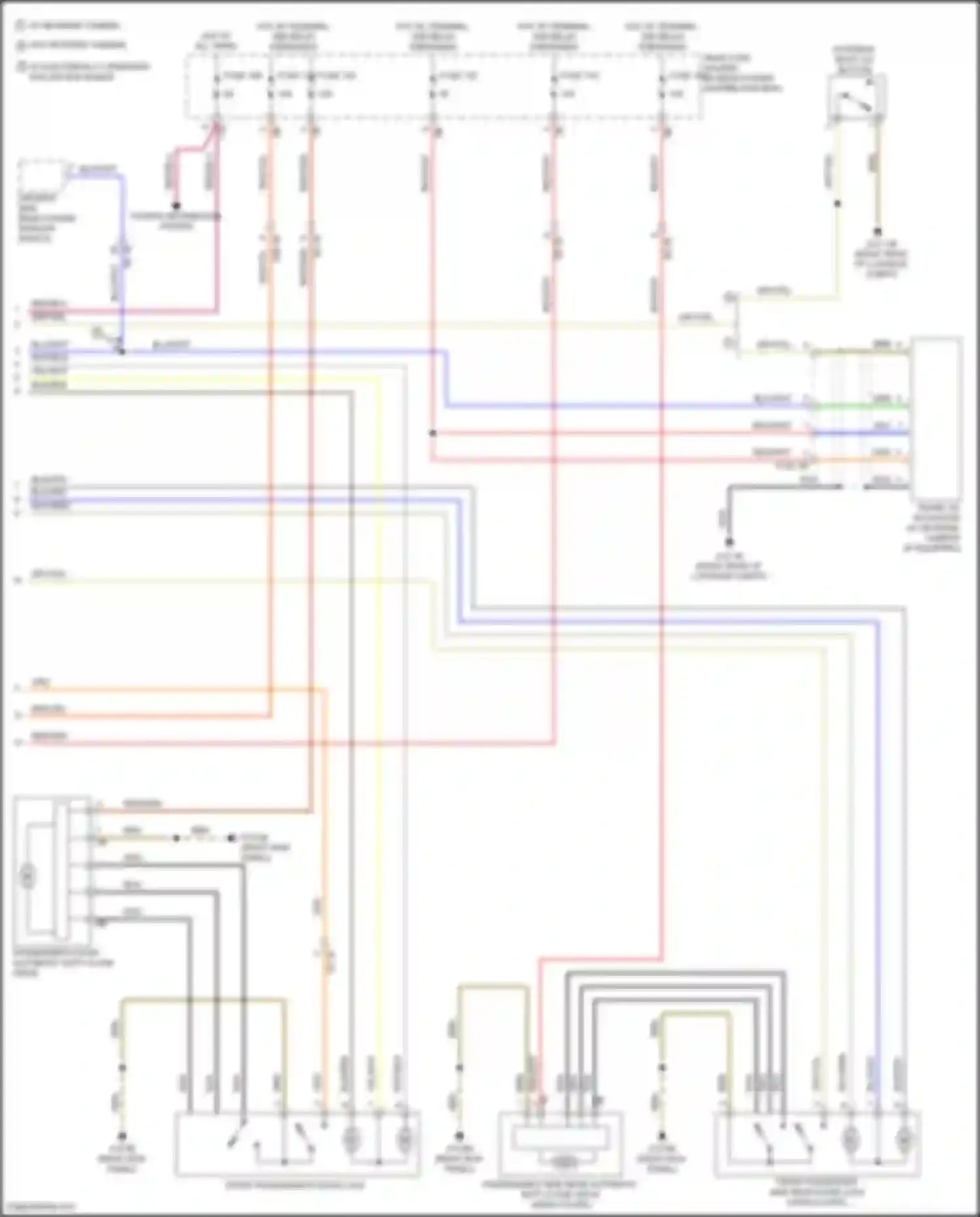 Wiring diagram driver's side rear power window switch for BMW 6 series F06/F13/F12 facelift (2015-2018) (1 of 5)