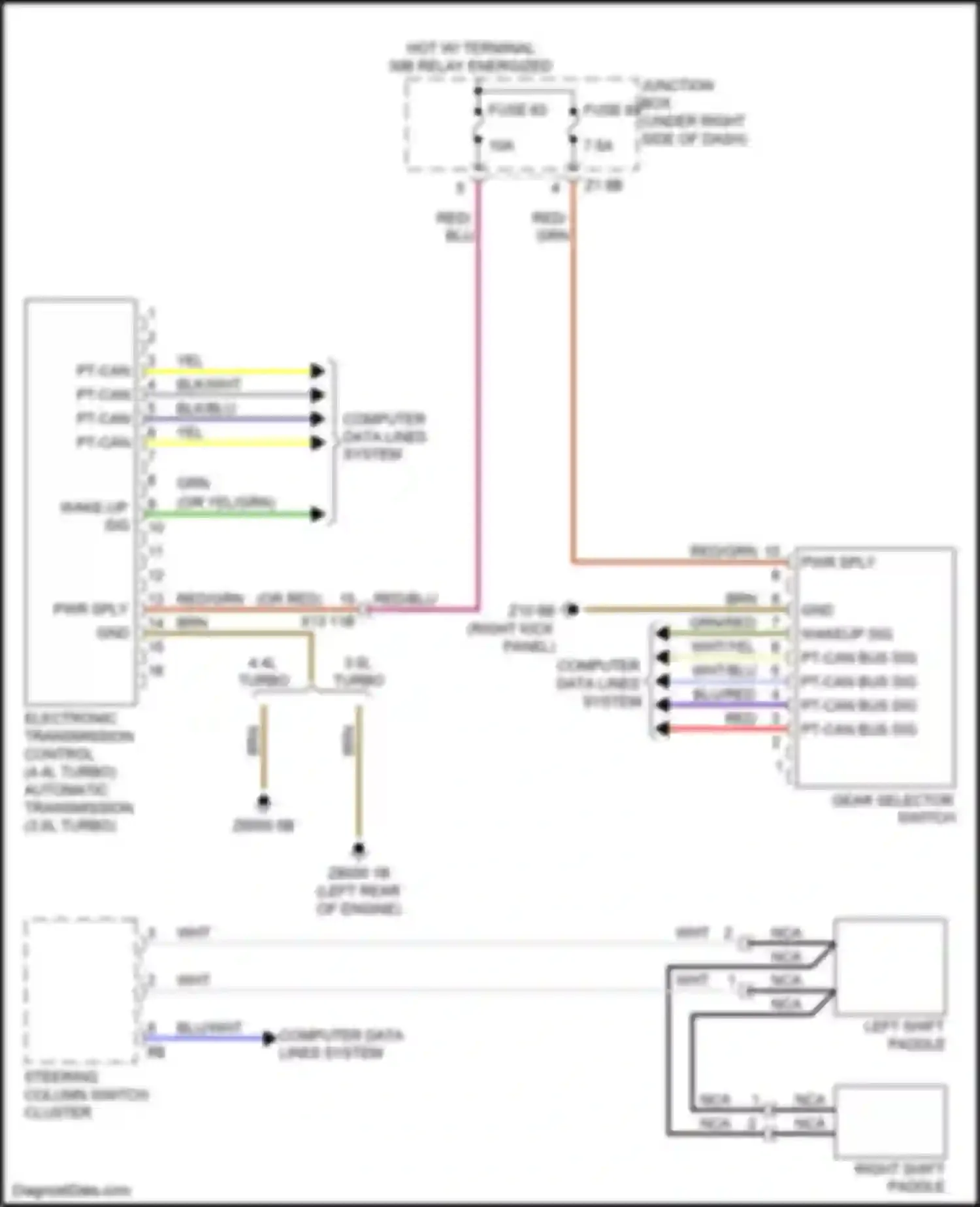 Wiring diagram left shift paddle for BMW 6 series F06/F13/F12 facelift (2015-2018) (1 of 1)