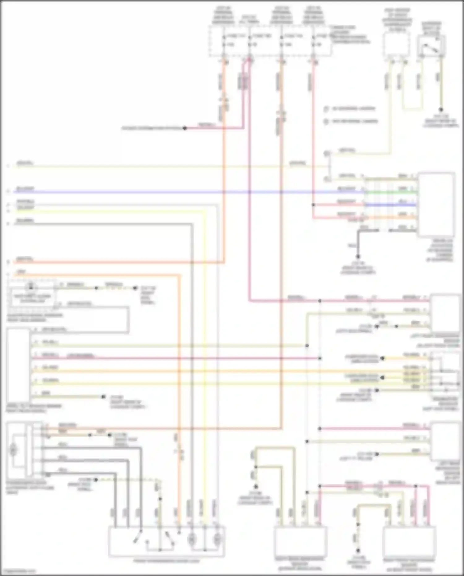 Wiring diagram right rear microwave sensor for BMW 6 series F06/F13/F12 facelift (2015-2018) (1 of 4)