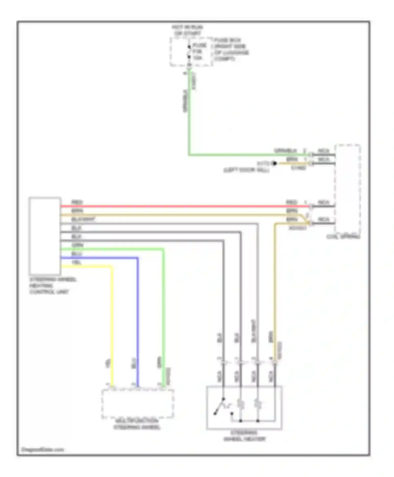 7 series BMW E38 facelift (1998-2001): Heated steering wheel circuit