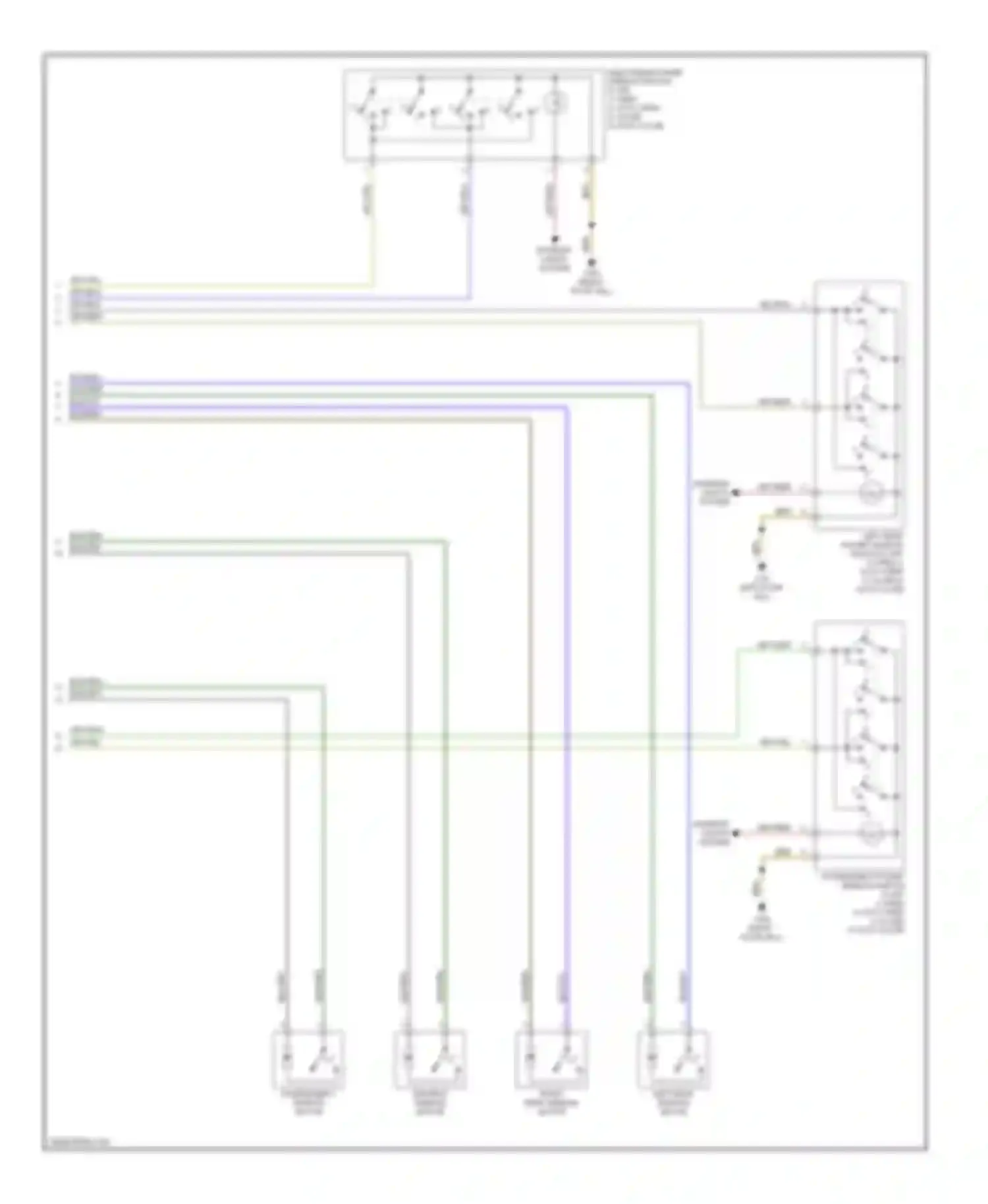 7 series BMW E38 facelift (1998-2001): Power windows circuit (2 of 2)