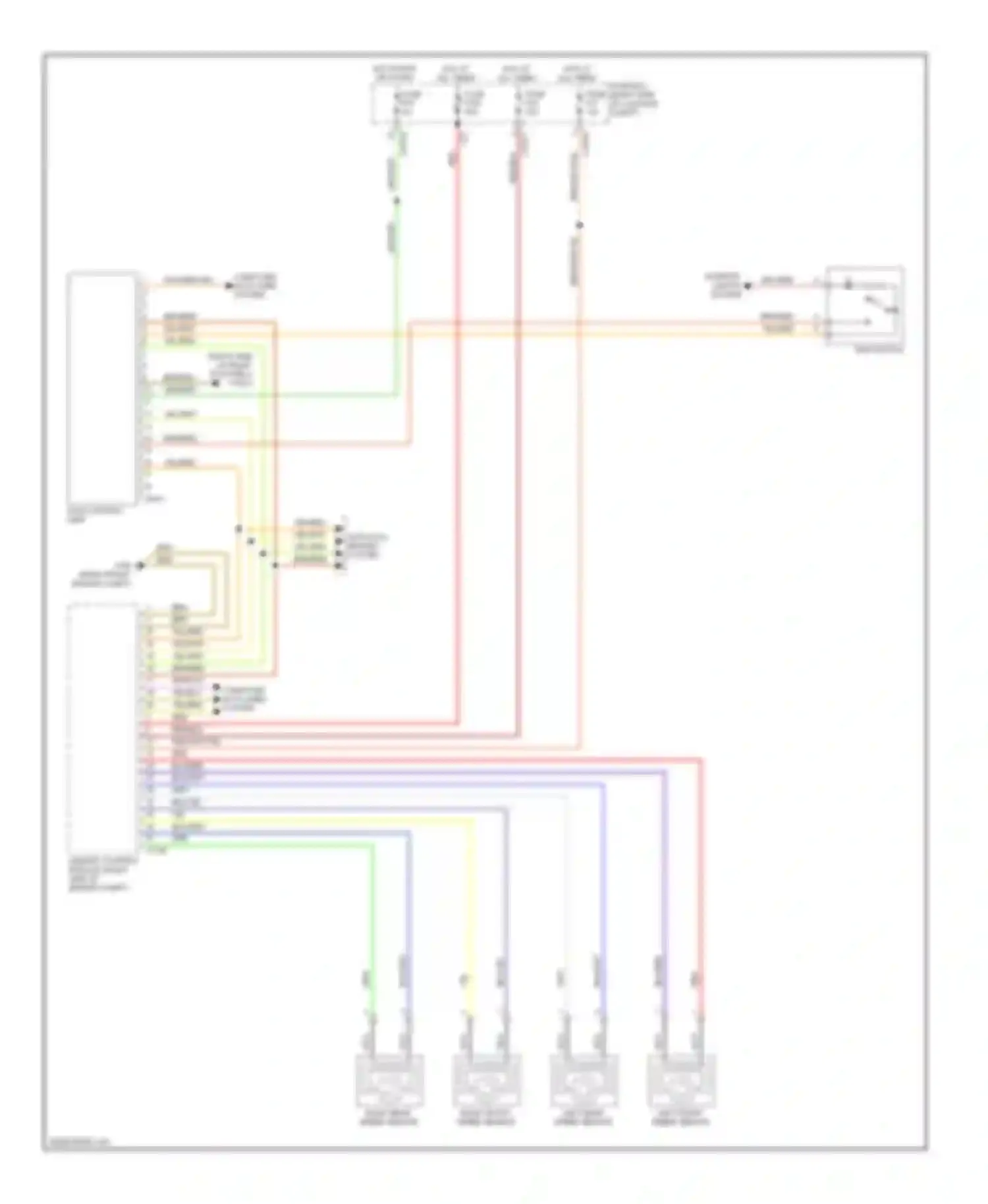 7 series BMW E38 facelift (1998-2001): Warning systems circuit, with abs speed sensors