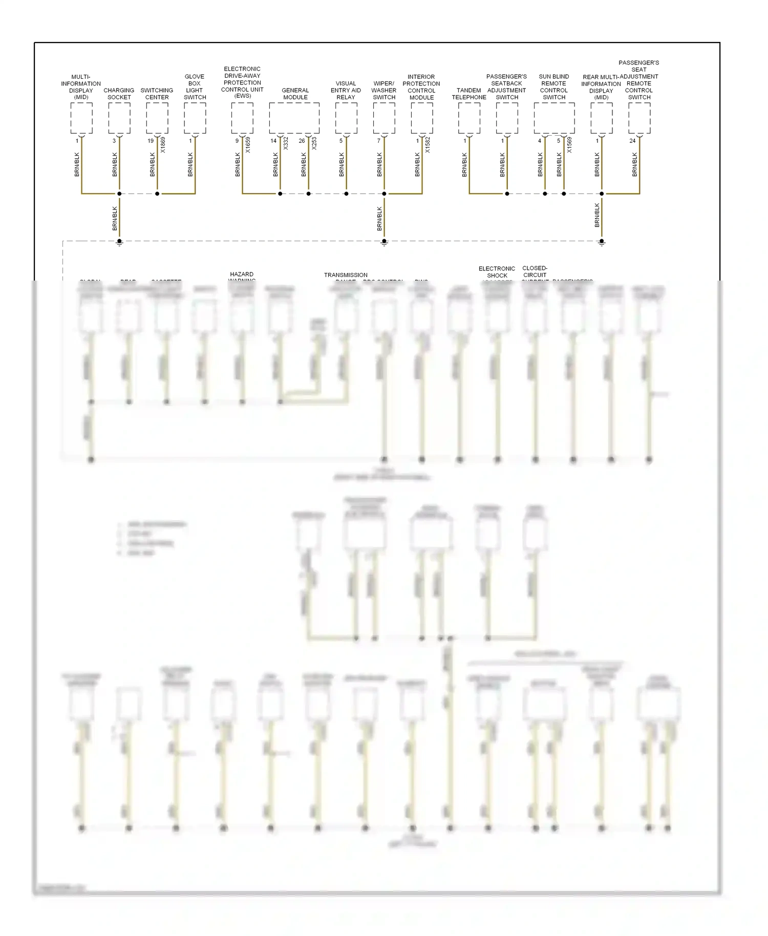 Wiring diagram basic interface for BMW 7 series E38 facelift (1998-2001) (1 of 4)
