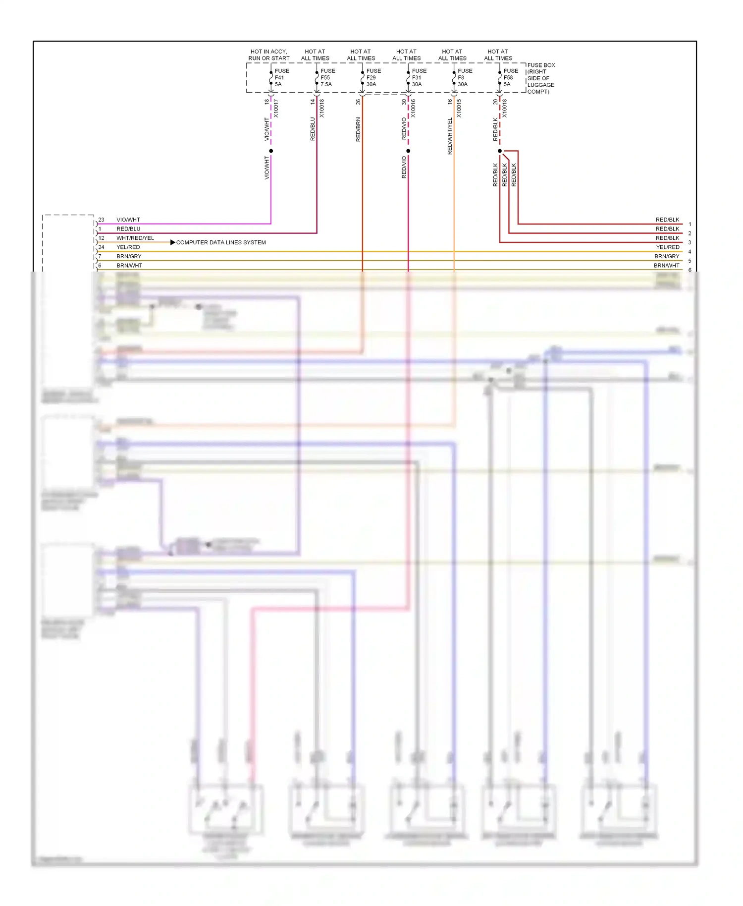 Wiring diagram blk for BMW 7 series E38 facelift (1998-2001) (35 of 57)
