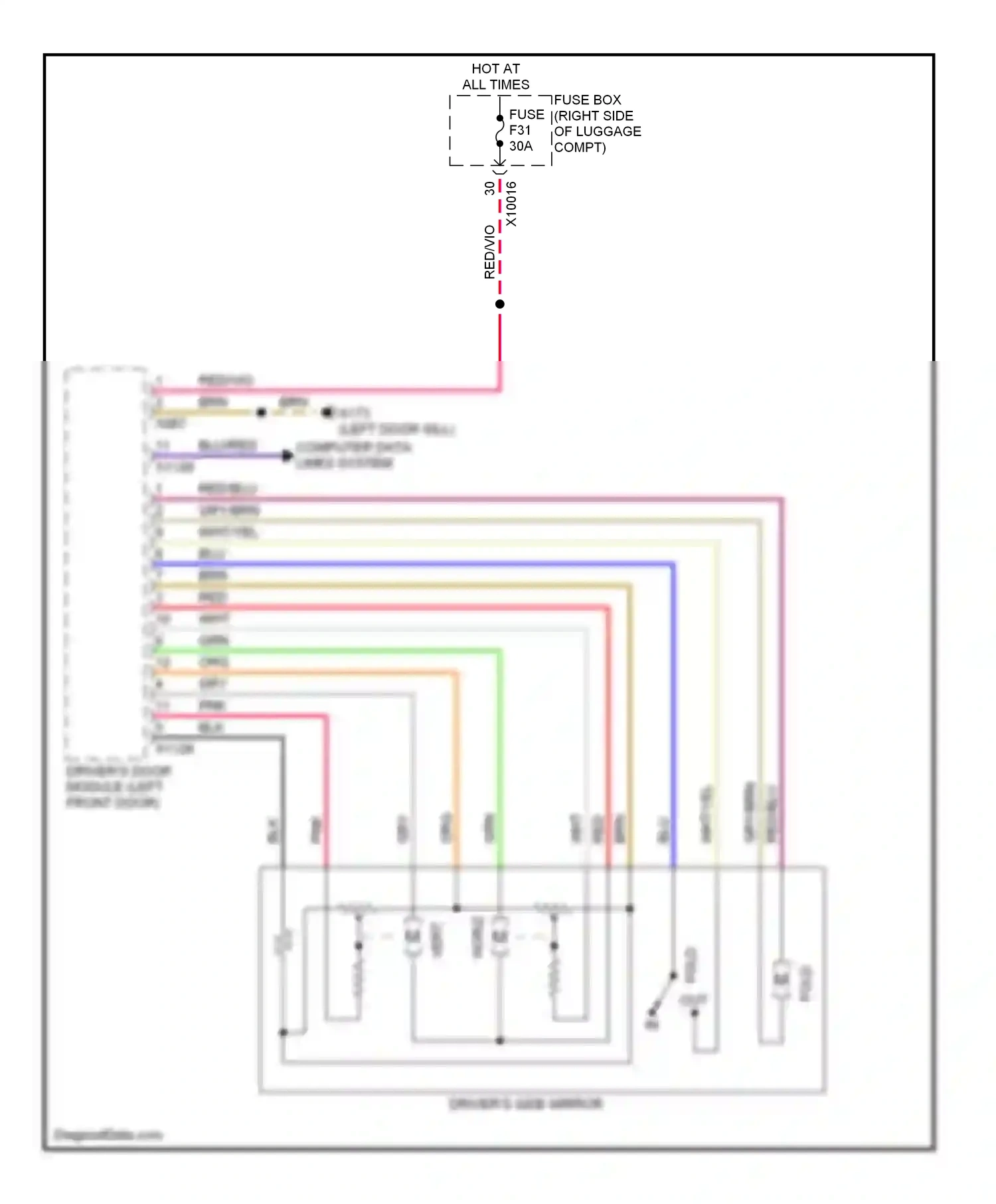 Wiring diagram blu for BMW 7 series E38 facelift (1998-2001) (12 of 46)
