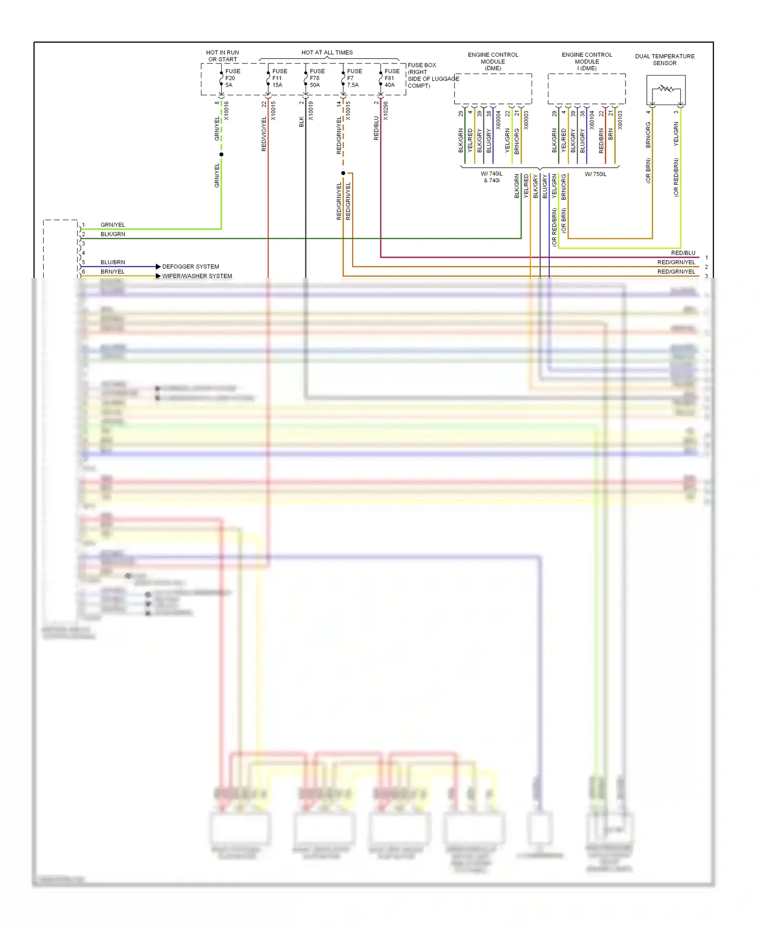 Wiring diagram blu/grn for BMW 7 series E38 facelift (1998-2001) (2 of 19)