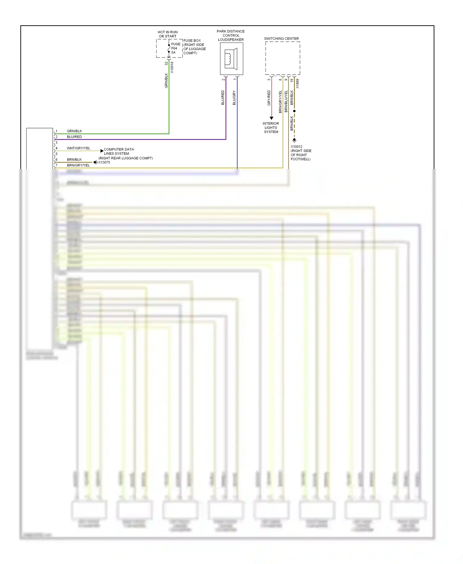 Wiring diagram blu/red for BMW 7 series E38 facelift (1998-2001) (23 of 42)