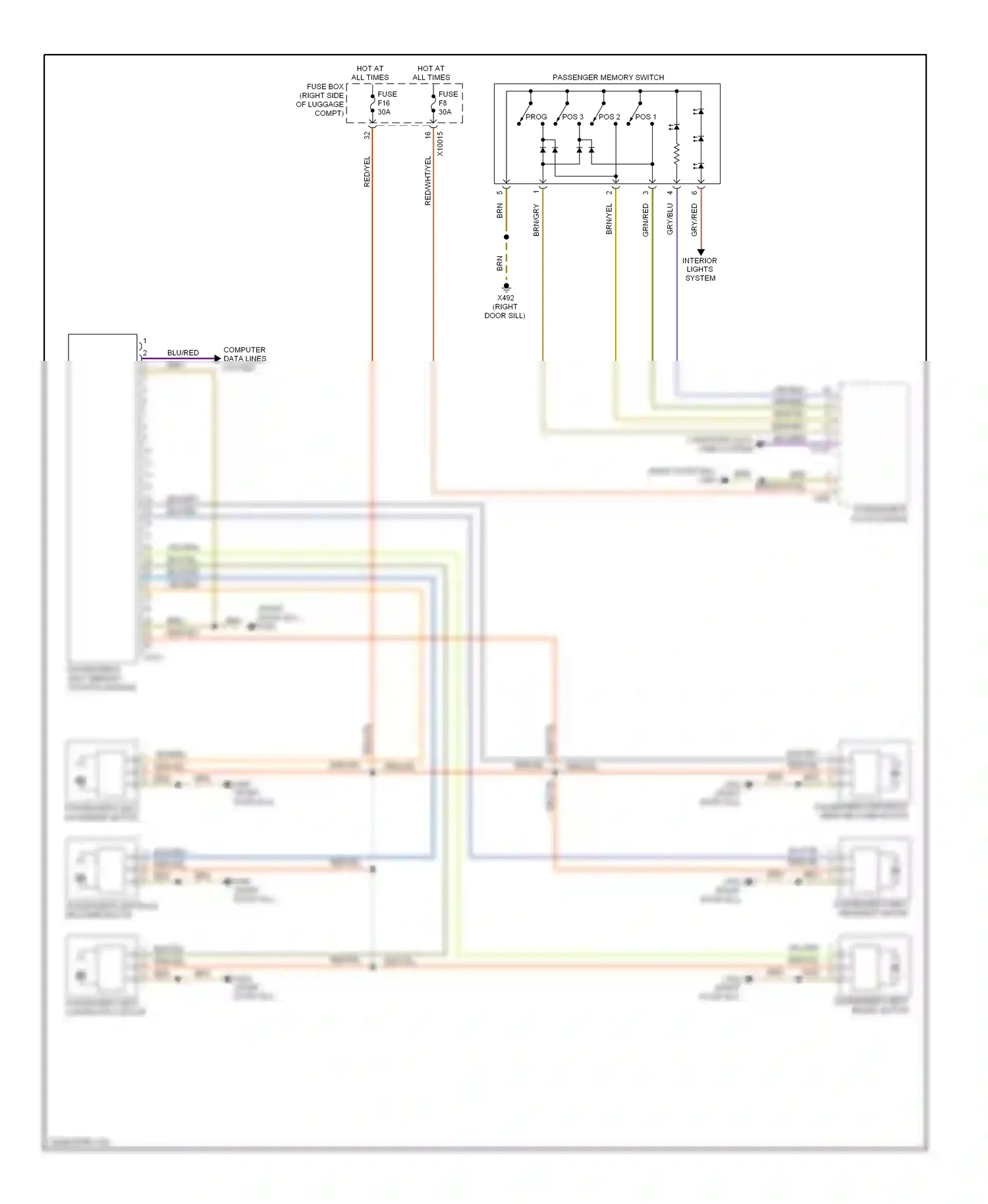 Wiring diagram blu/red for BMW 7 series E38 facelift (1998-2001) (19 of 42)