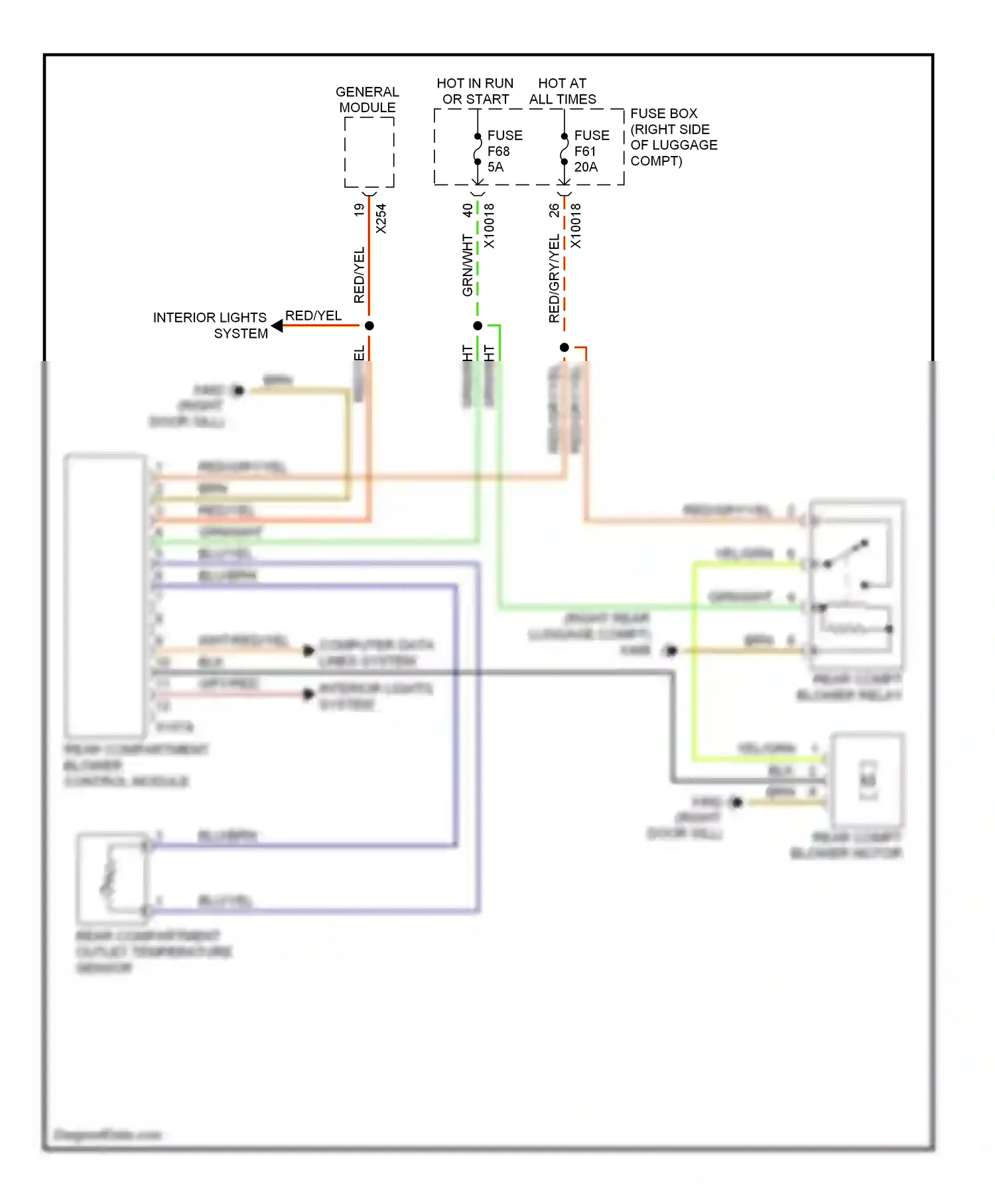 Wiring diagram computer data lines system for BMW 7 series E38 facelift (1998-2001) (8 of 44)