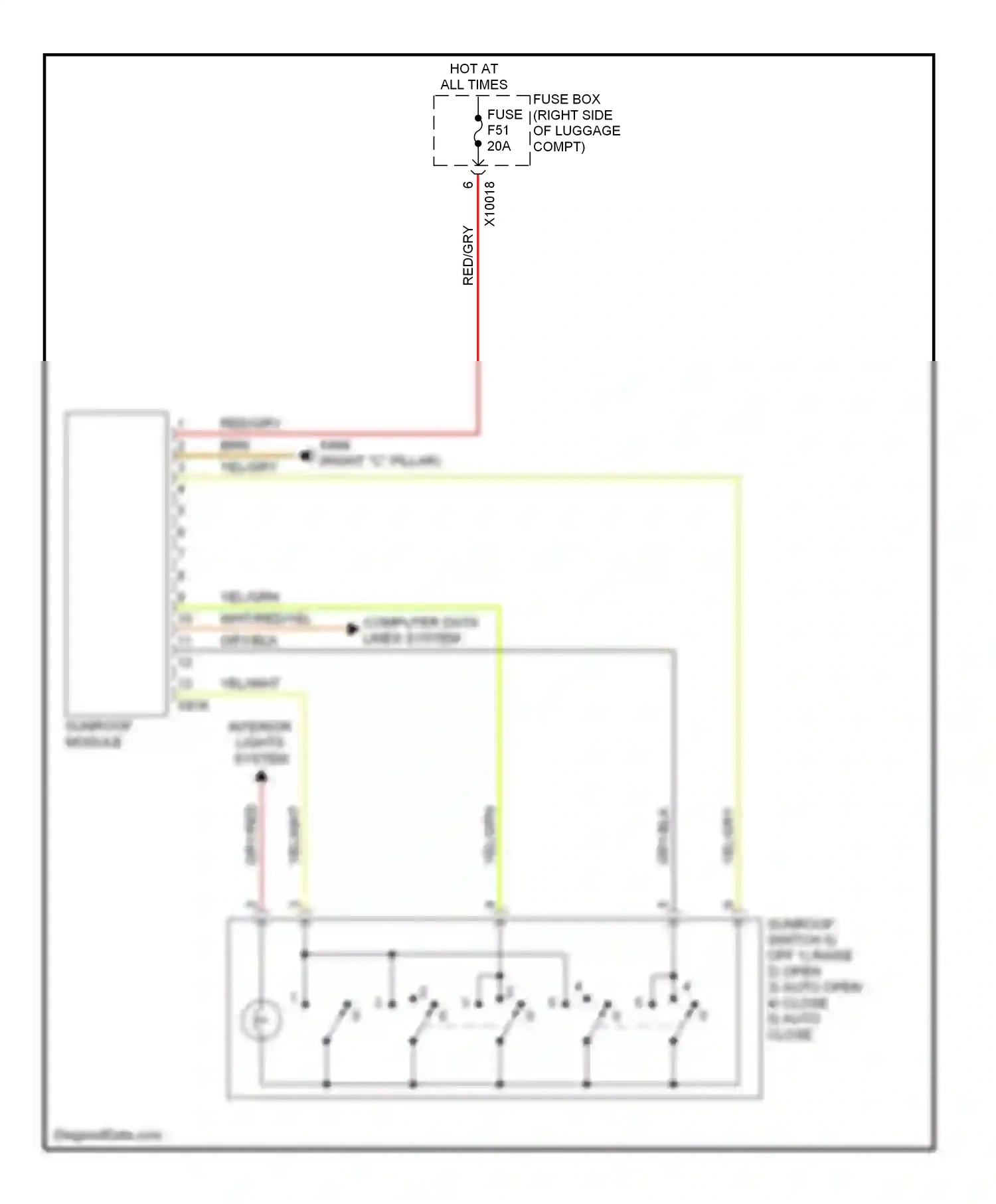 Wiring diagram computer data lines system for BMW 7 series E38 facelift (1998-2001) (23 of 44)