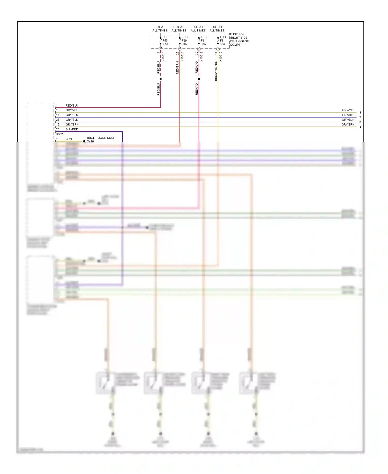 Wiring diagram computer data lines systems for BMW 7 series E38 facelift (1998-2001) (1 of 1)