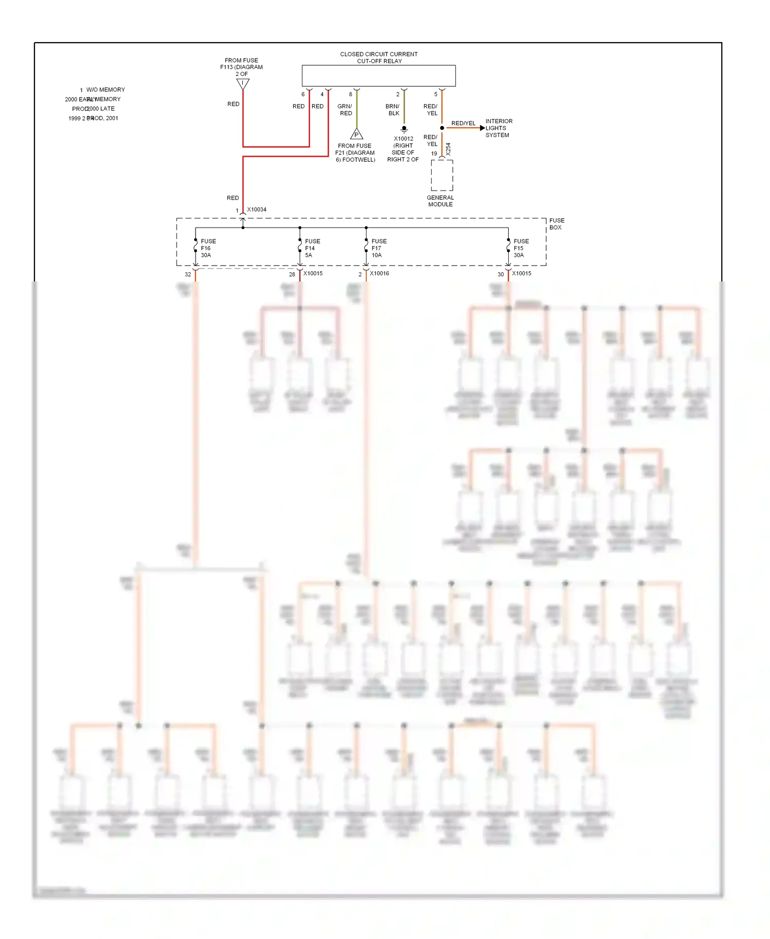 Wiring diagram driver's active seat control unit for BMW 7 series E38 facelift (1998-2001) (3 of 3)