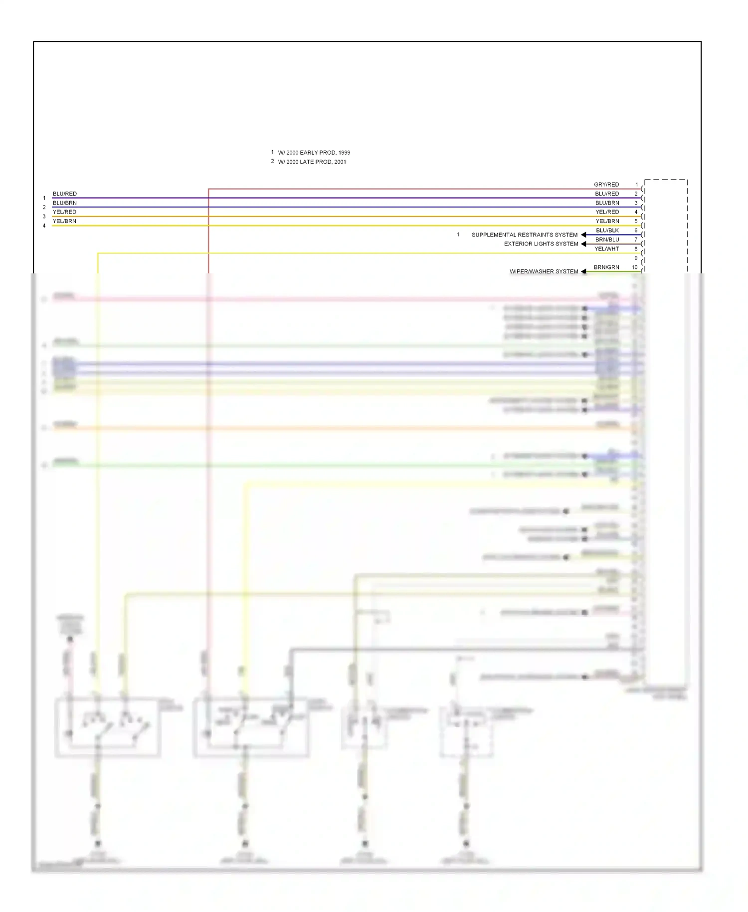 Wiring diagram electronic suspension system for BMW 7 series E38 facelift (1998-2001) (2 of 2)