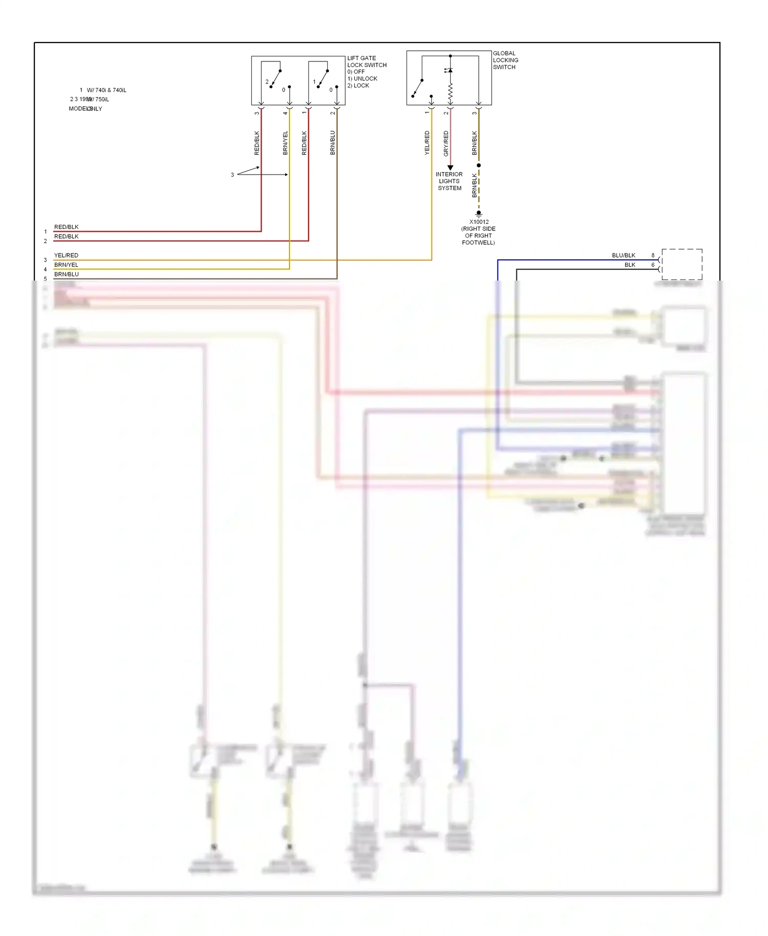 Wiring diagram engine control module i for BMW 7 series E38 facelift (1998-2001) (1 of 1)