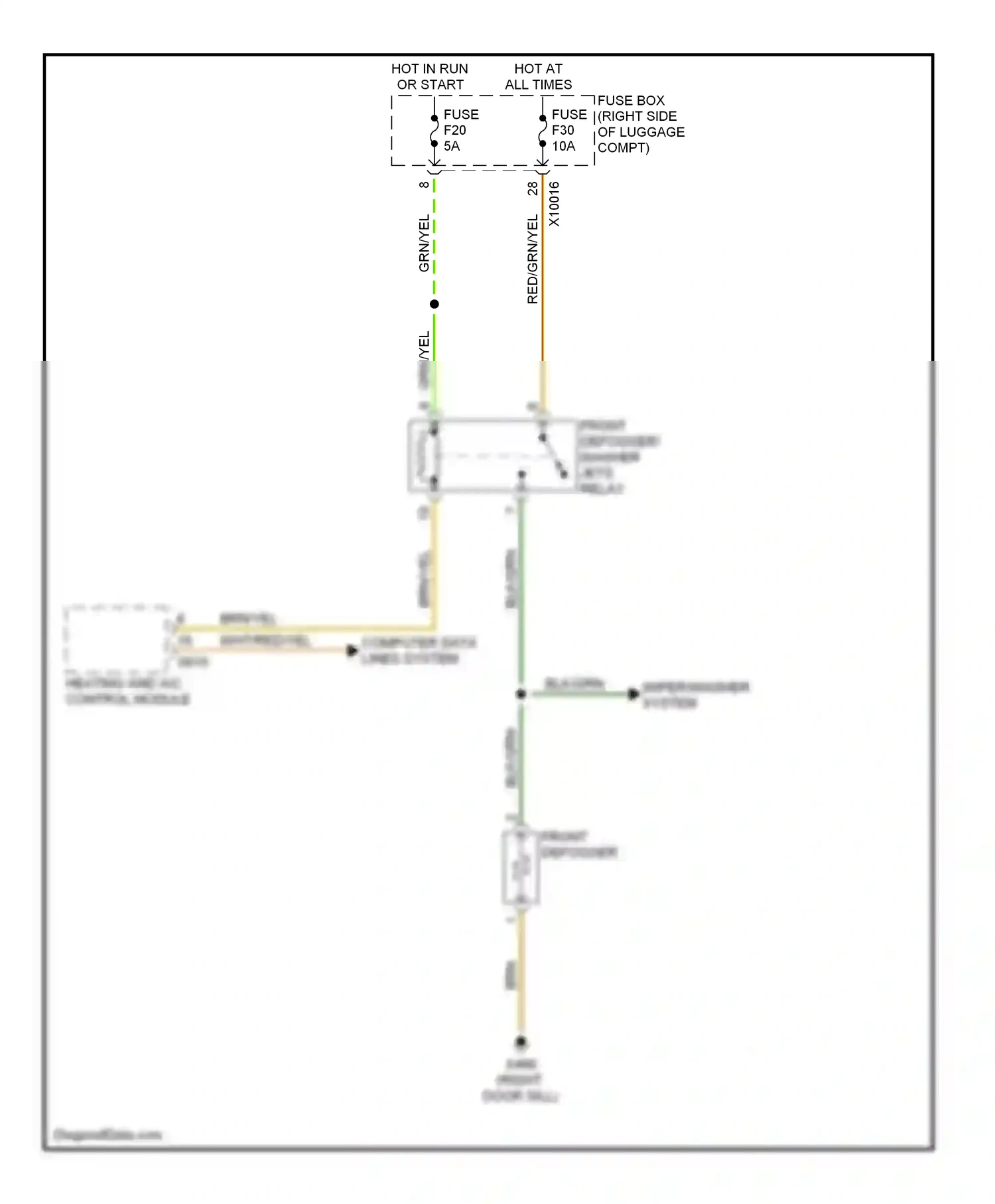 Wiring diagram heating and a/c control module for BMW 7 series E38 facelift (1998-2001) (5 of 9)