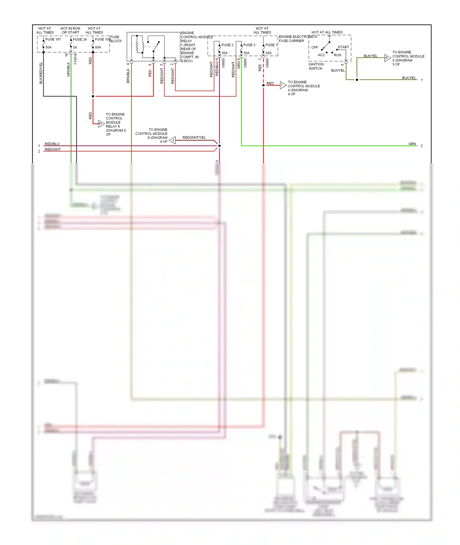 Wiring diagram ignition switch for BMW 7 series E38 facelift (1998-2001) (4 of 4)