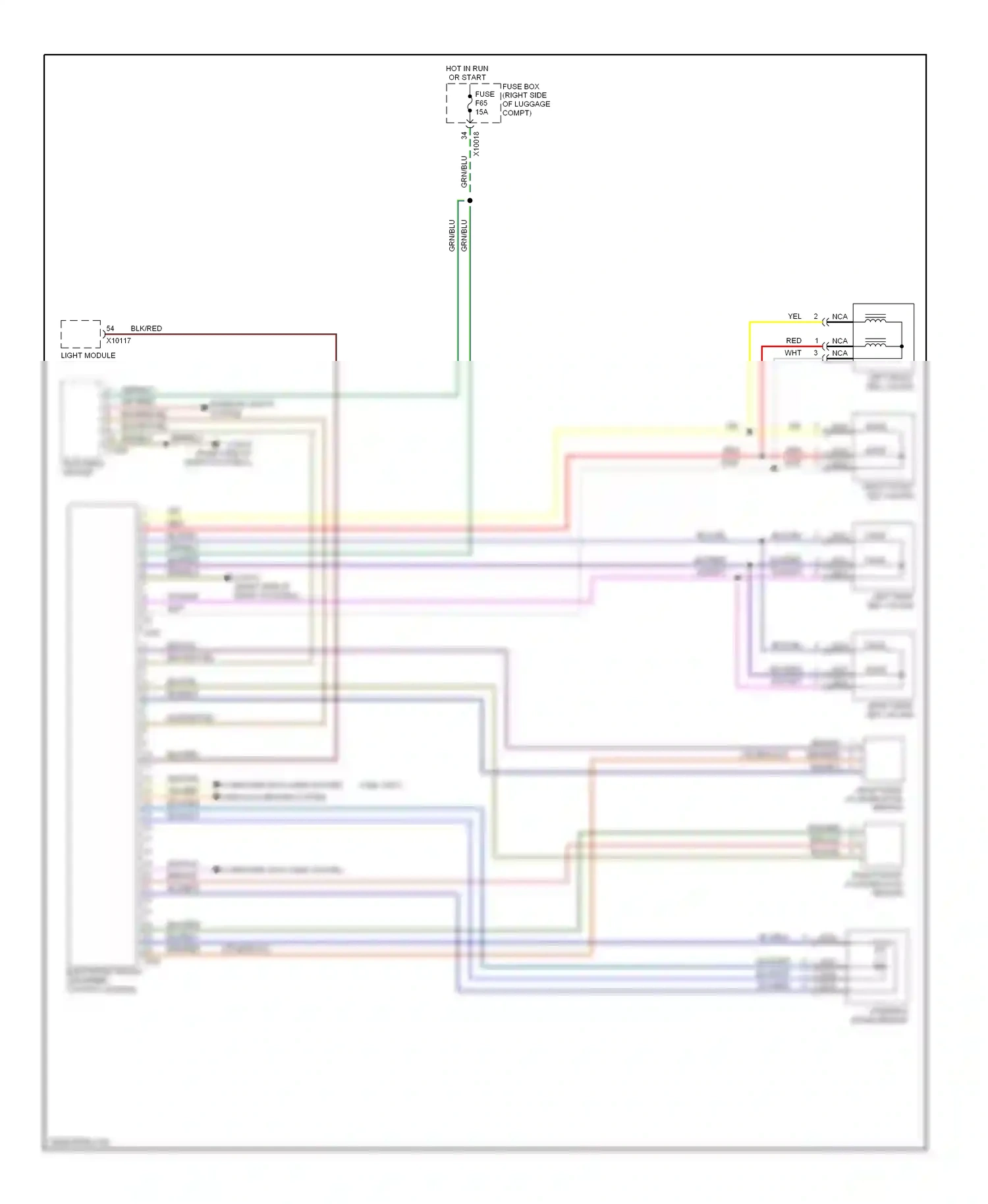 Wiring diagram left front edc valves for BMW 7 series E38 facelift (1998-2001) (1 of 1)