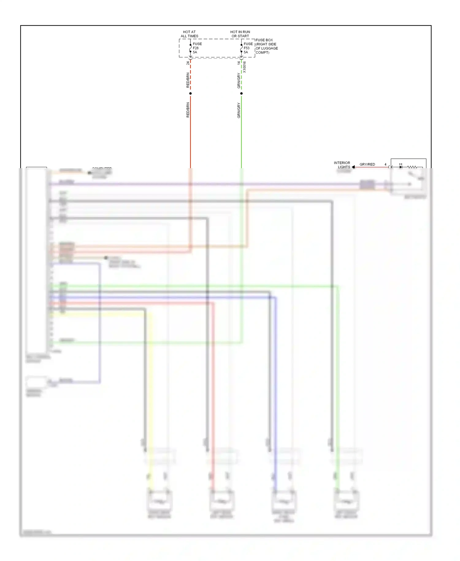 Wiring diagram left front rdc sensor for BMW 7 series E38 facelift (1998-2001) (1 of 1)