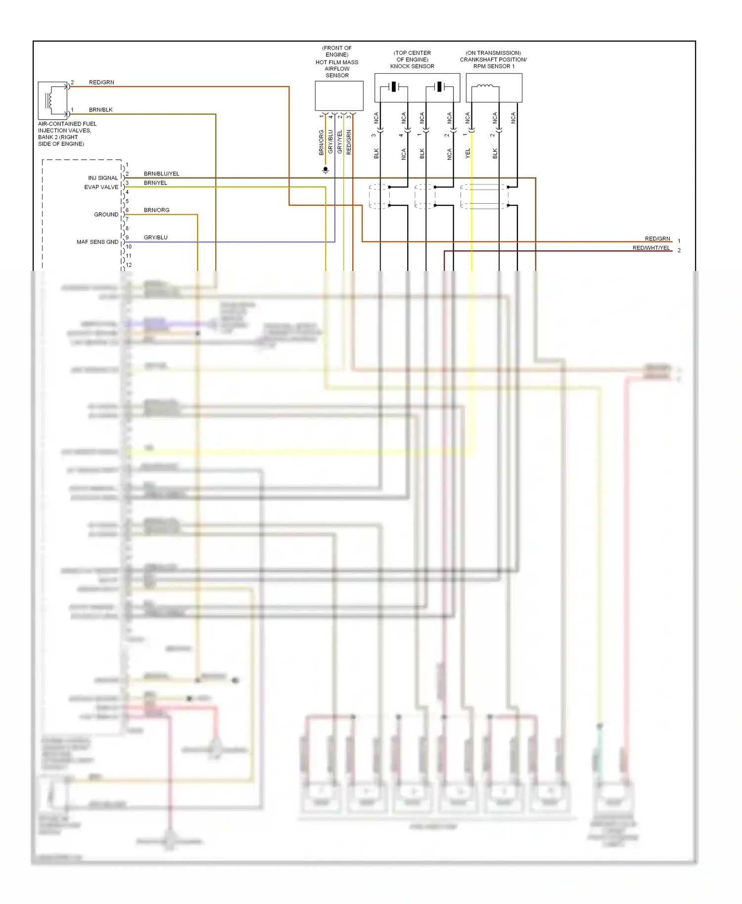 Wiring diagram maf sensor sig for BMW 7 series E38 facelift (1998-2001) (1 of 1)